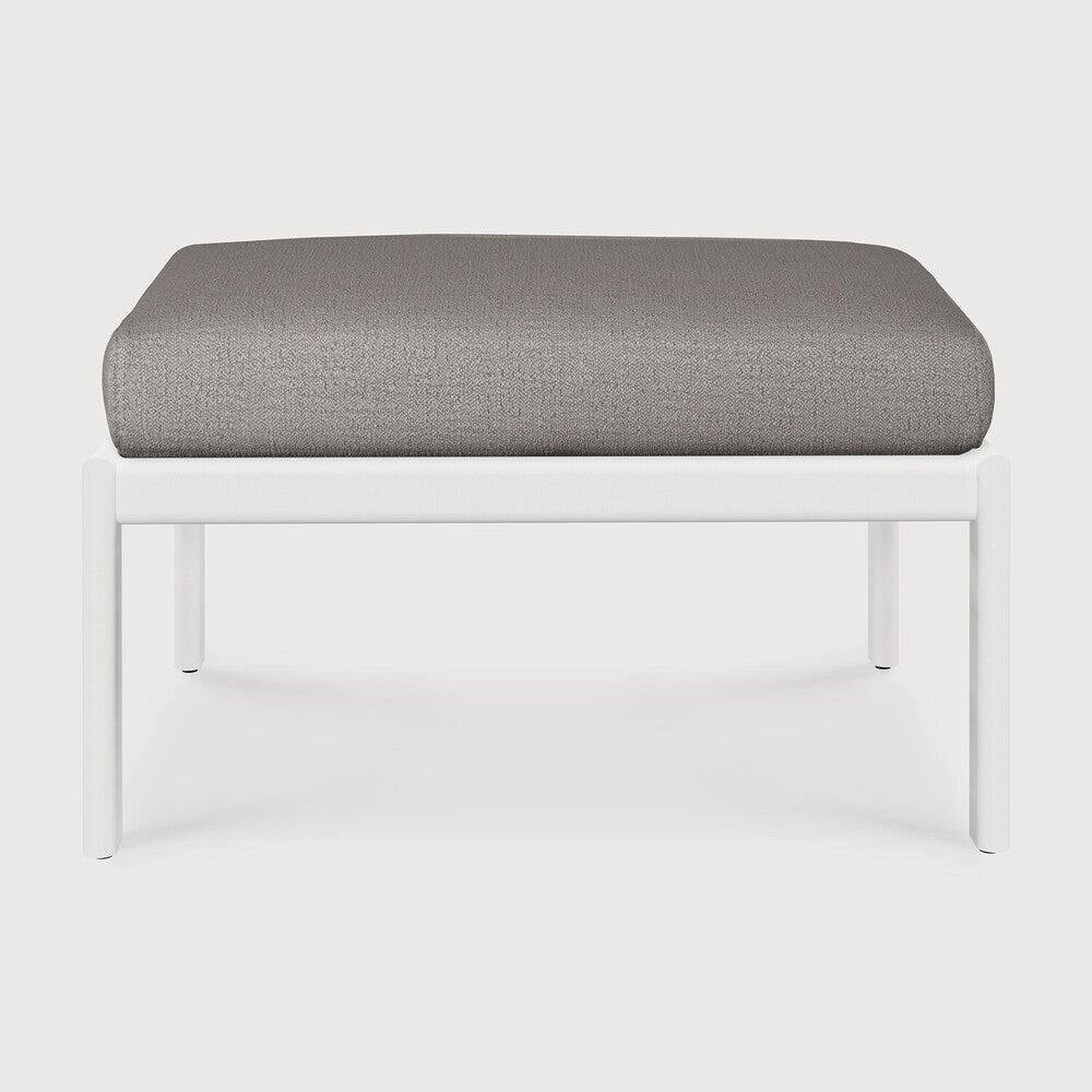 Jack outdoor footstool - aluminium - white - Mocha fabric