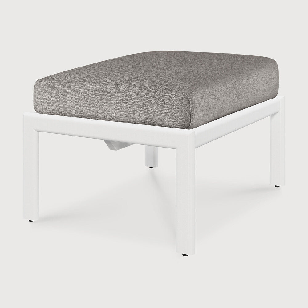Jack outdoor footstool - aluminium - white - Mocha fabric
