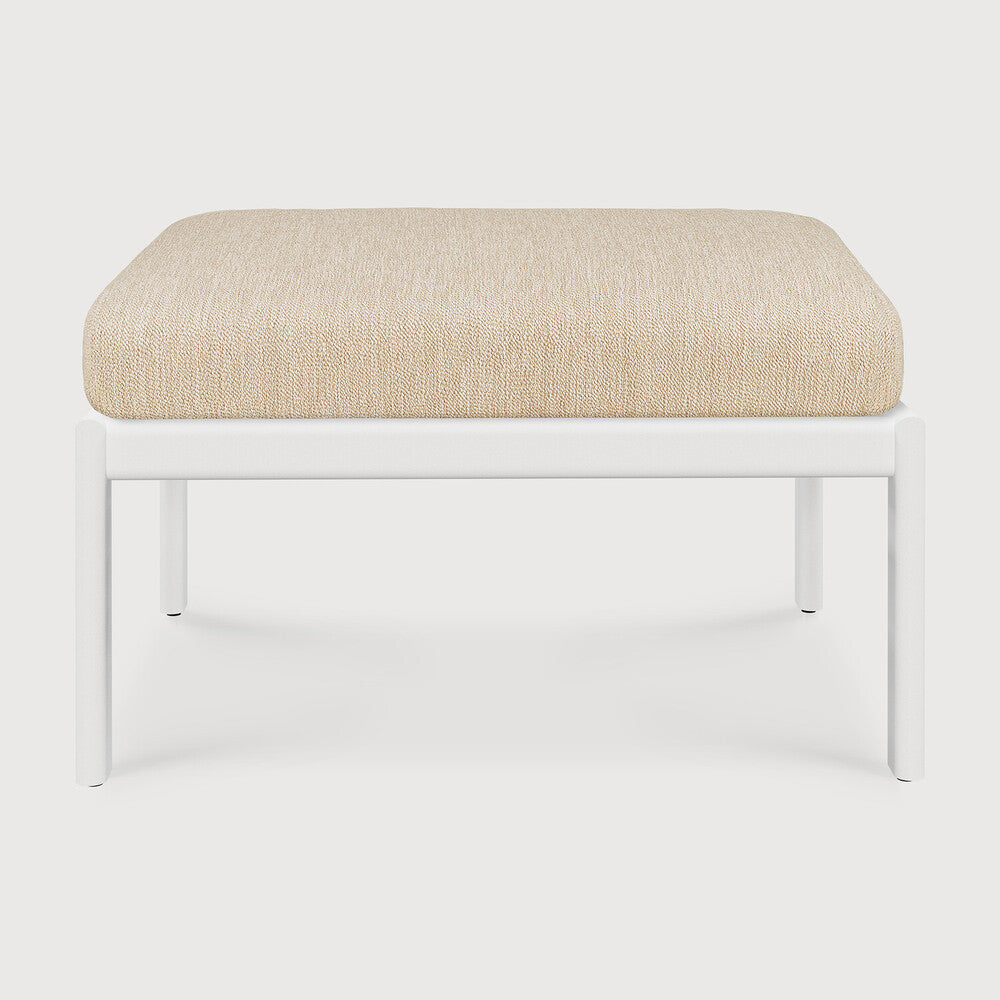 Jack outdoor footstool - aluminium - white - Natural fabric