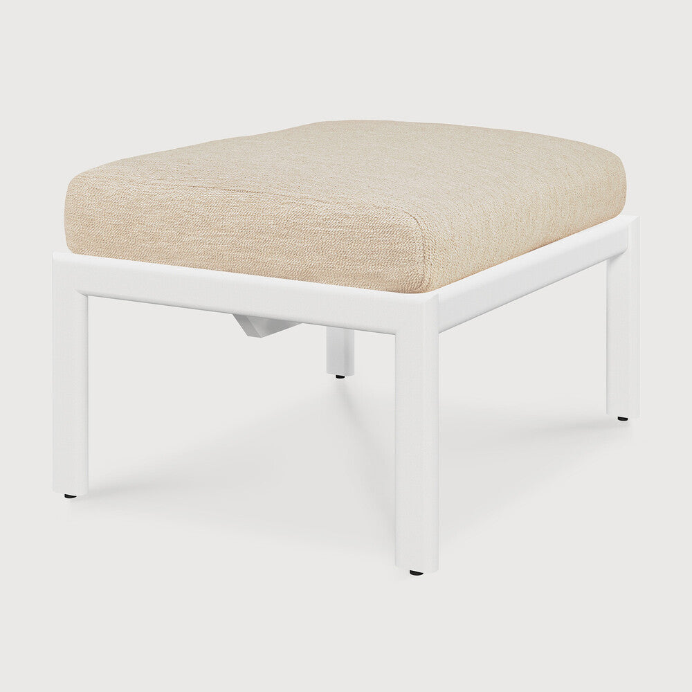 Jack outdoor footstool - aluminium - white - Natural fabric