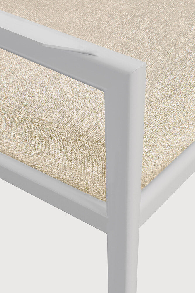 Jack outdoor lounge chair - aluminium - white - Natural fabric