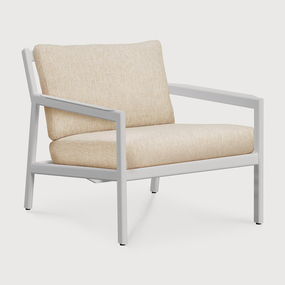 Jack outdoor lounge chair - aluminium - white - Natural fabric