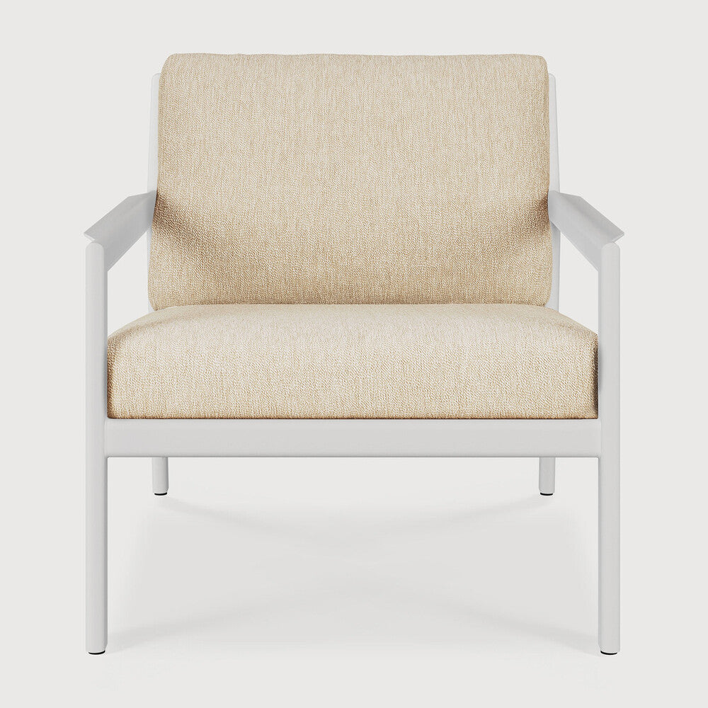 Jack outdoor lounge chair - aluminium - white - Natural fabric