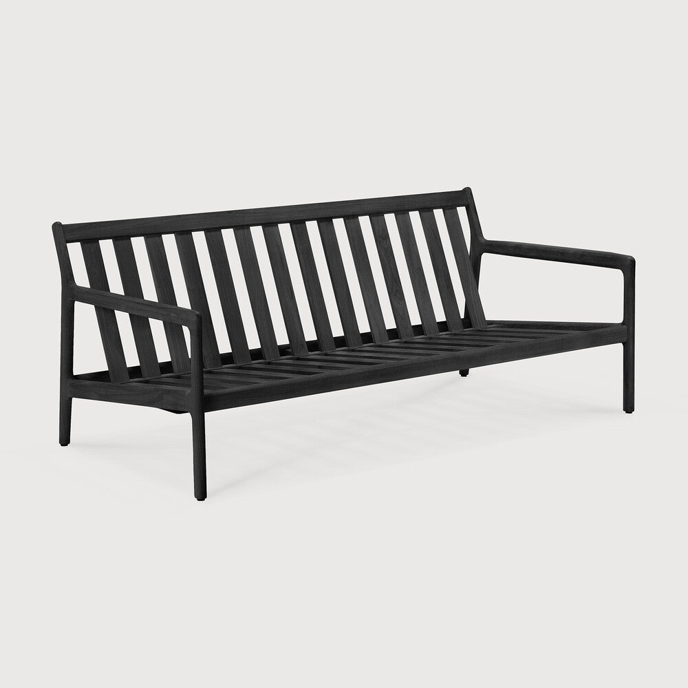 Jack Solid Black Teak Outdoor 2 Seater Sofa Frame