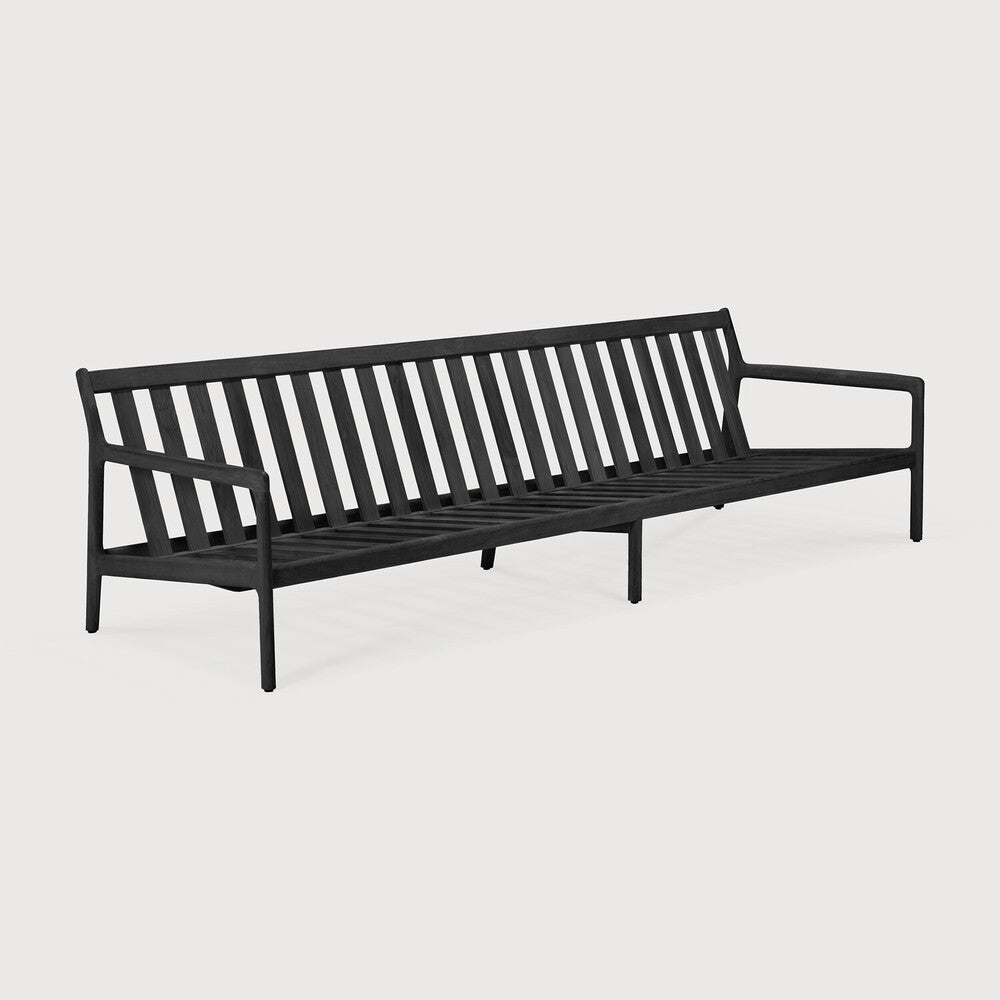 Jack Solid Black Teak Outdoor 3 Seater Sofa Frame