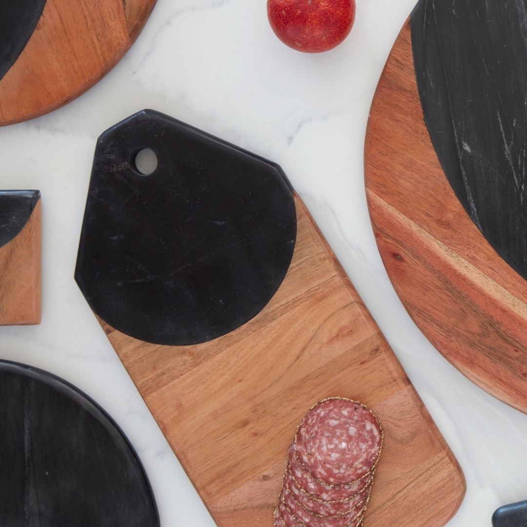 Helena Black Marble Tab Board, Large