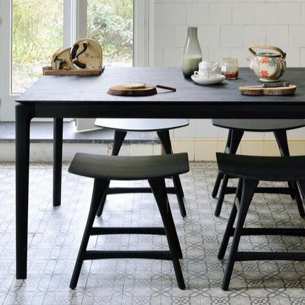 Bok Solid Black Oak Dining Table, 55"