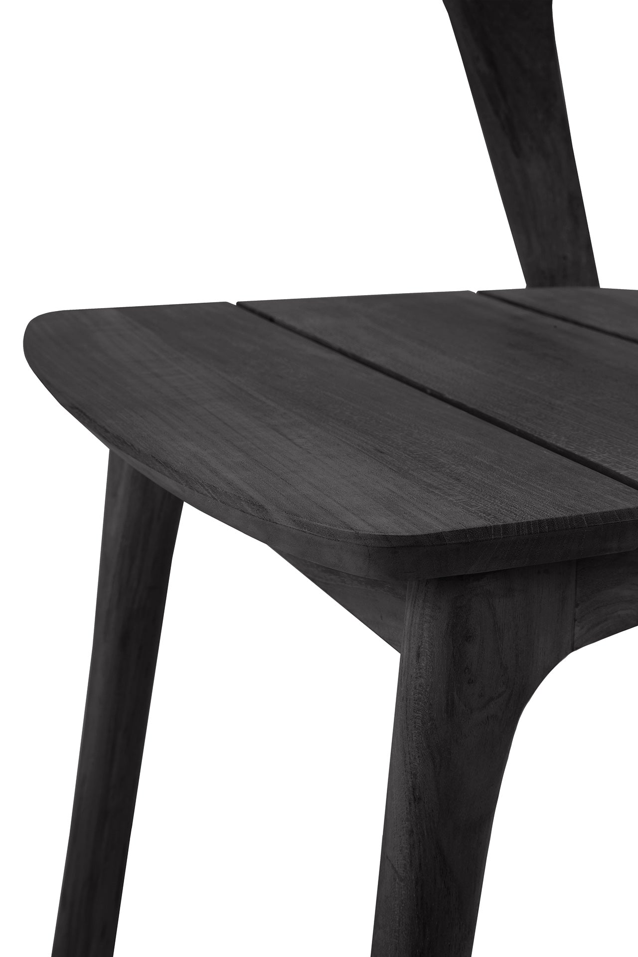Bok Solid Black Teak Outdoor Dining Chair