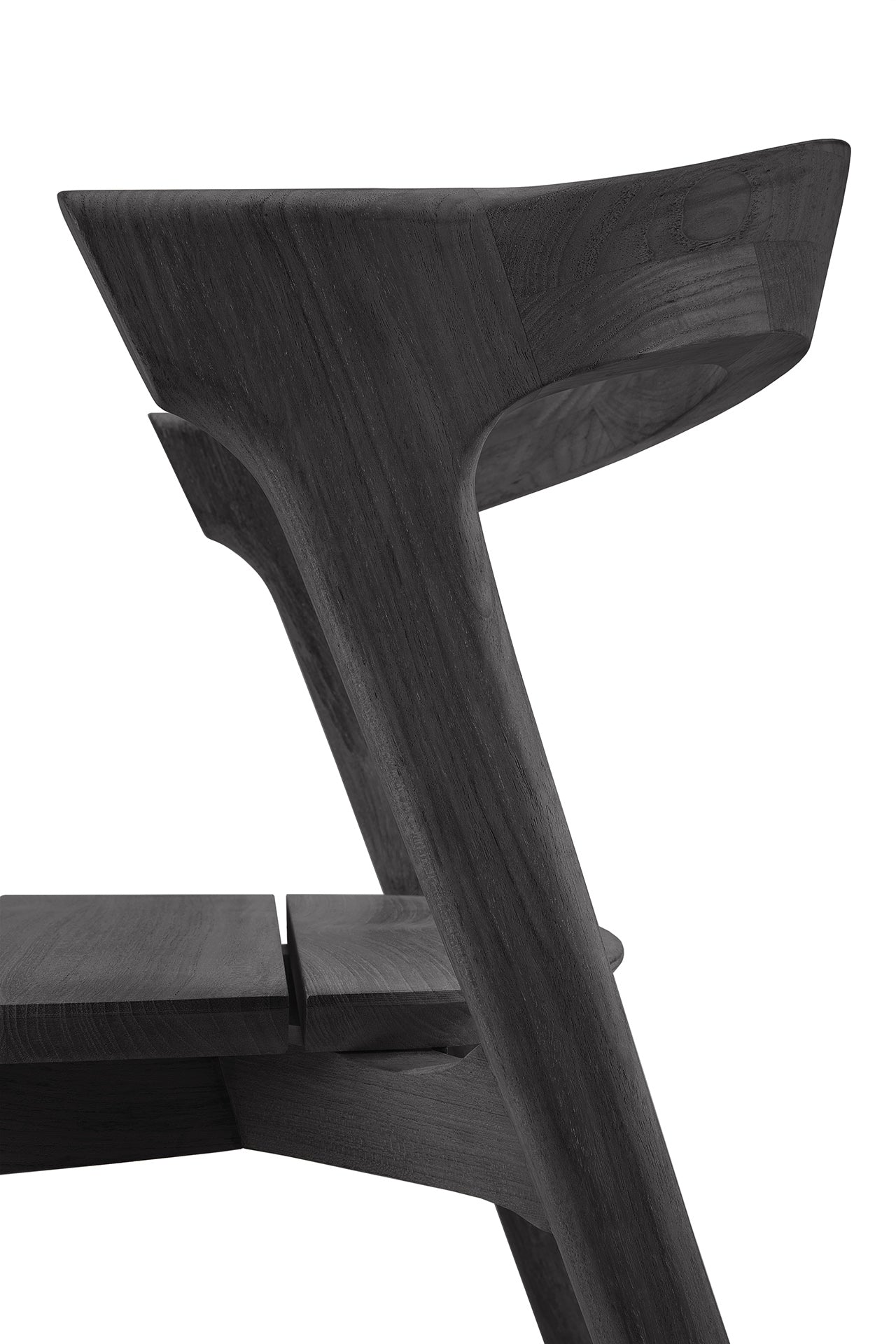 Bok Solid Black Teak Outdoor Dining Chair