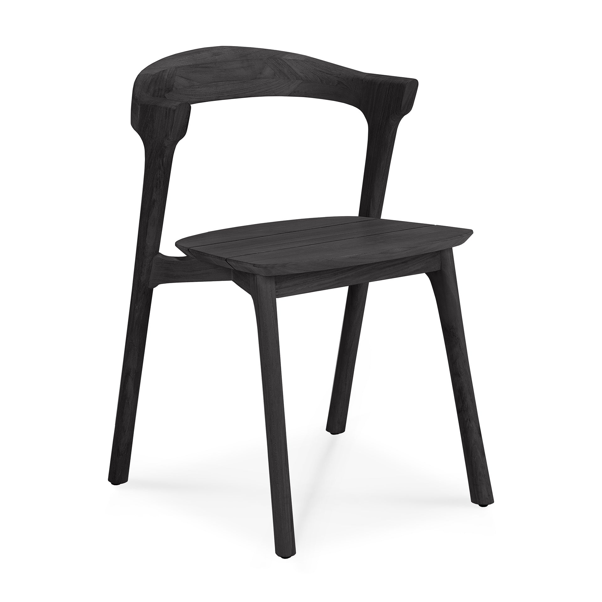 Bok Solid Black Teak Outdoor Dining Chair