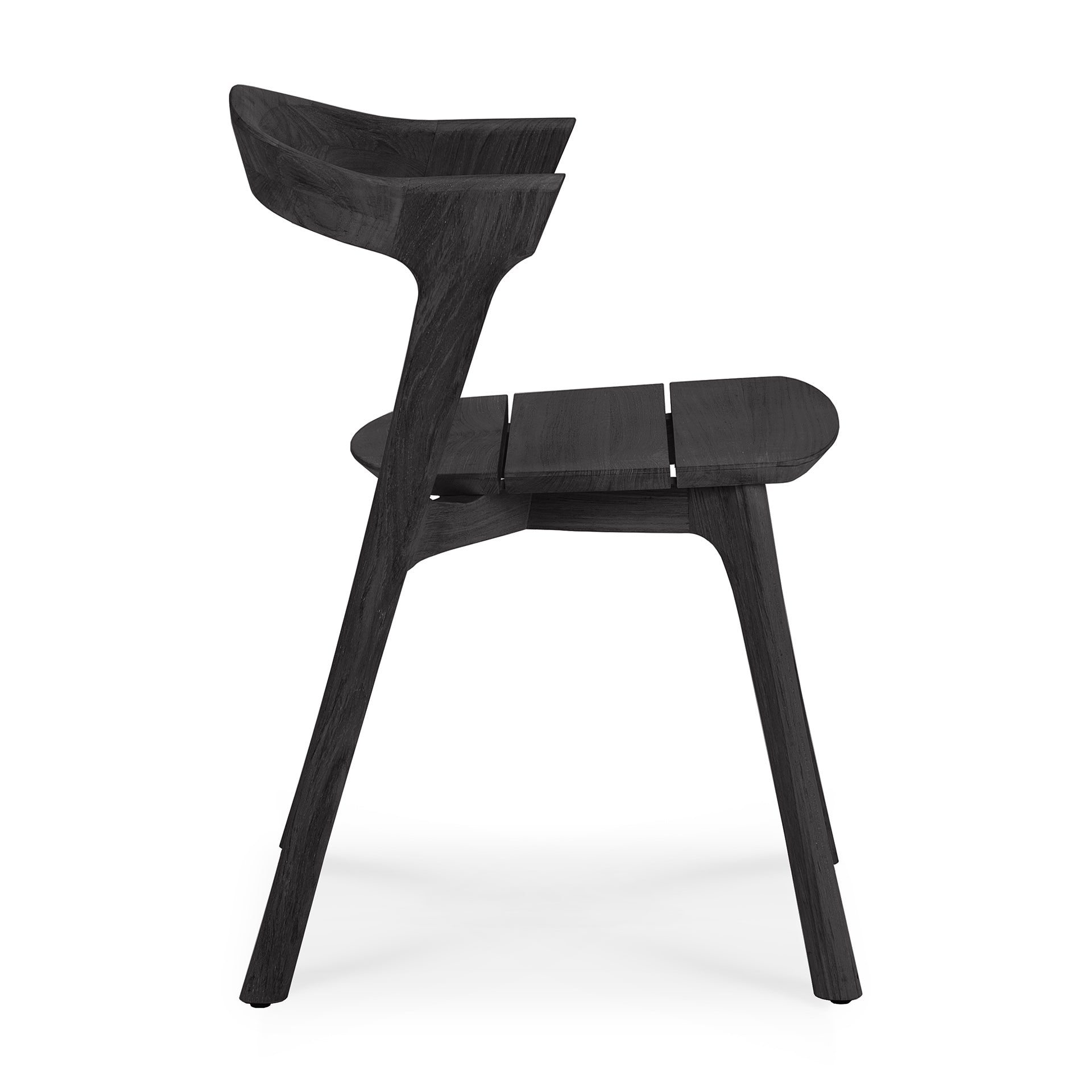 Bok Solid Black Teak Outdoor Dining Chair