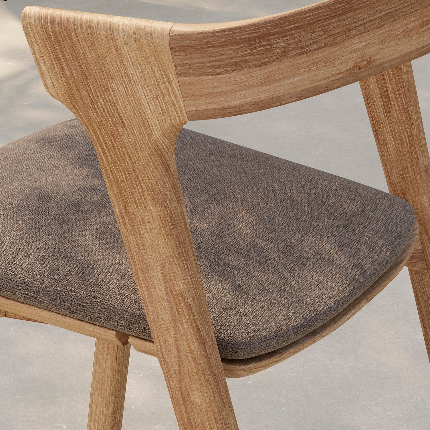 Bok Outdoor Dining Chair Cushion, Mocha Fabric