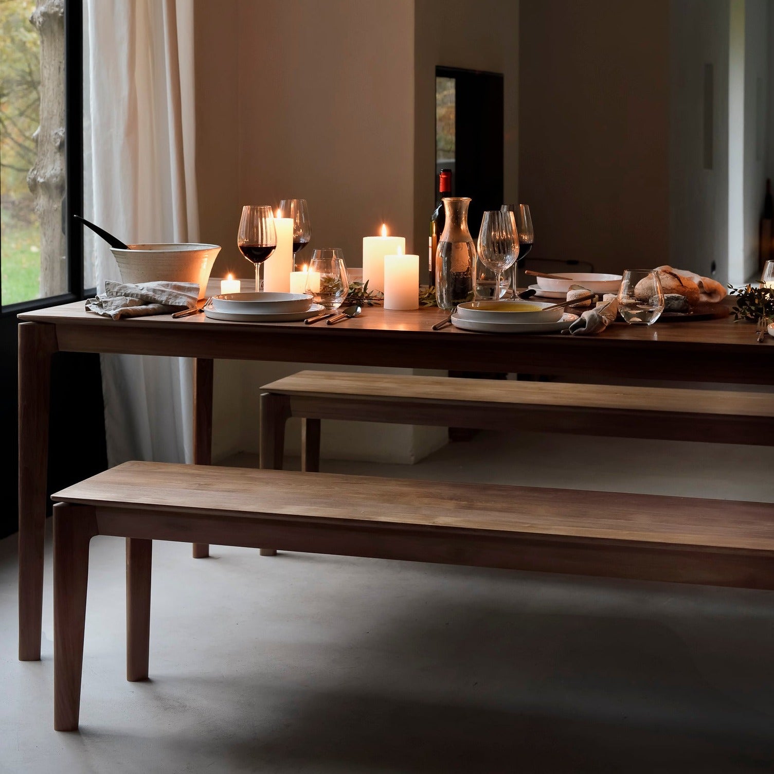 Bok Solid Teak Dining Table, 87"