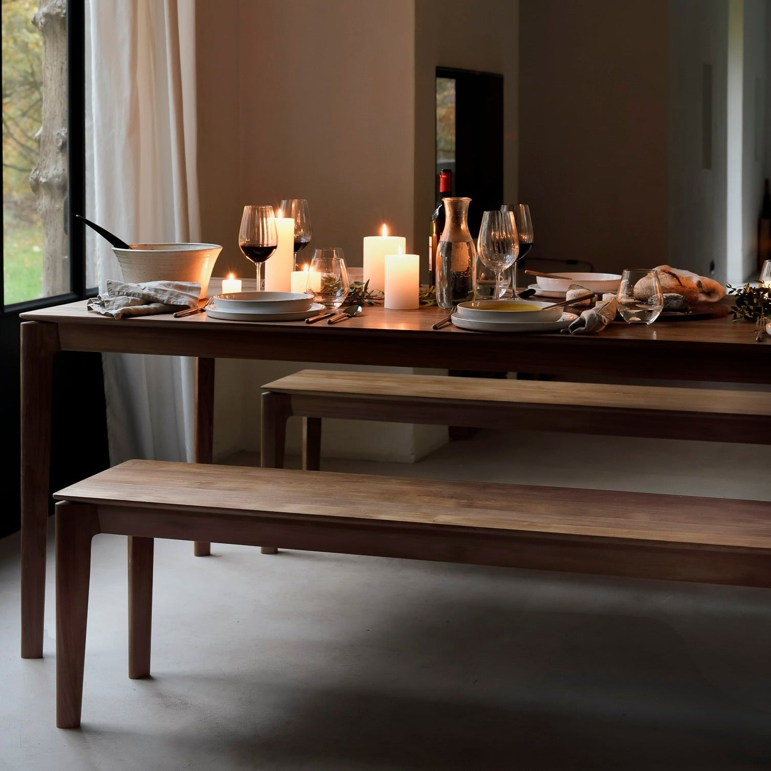 Bok Solid Teak Bench, 58"