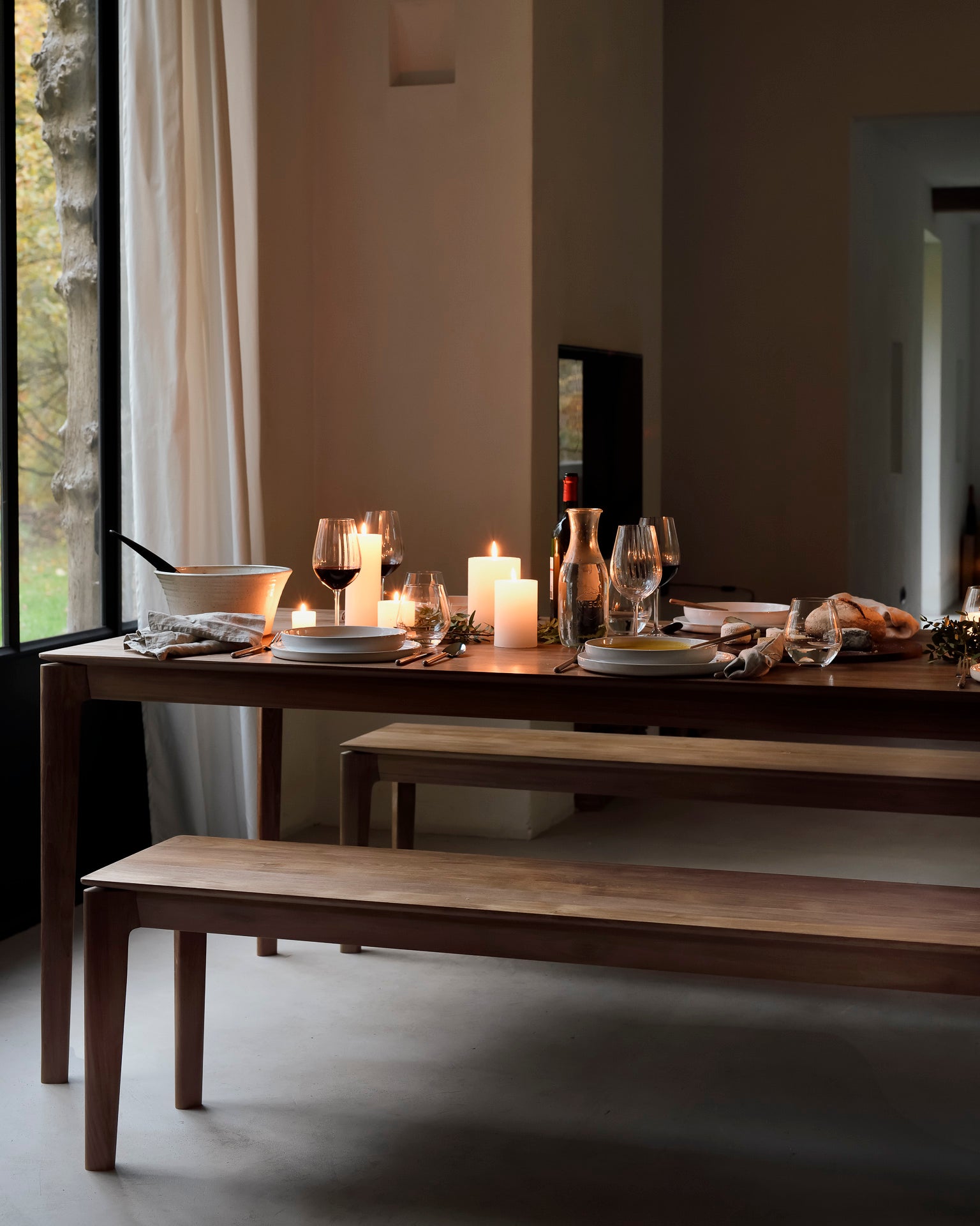 Bok Solid Teak Bench, 73"