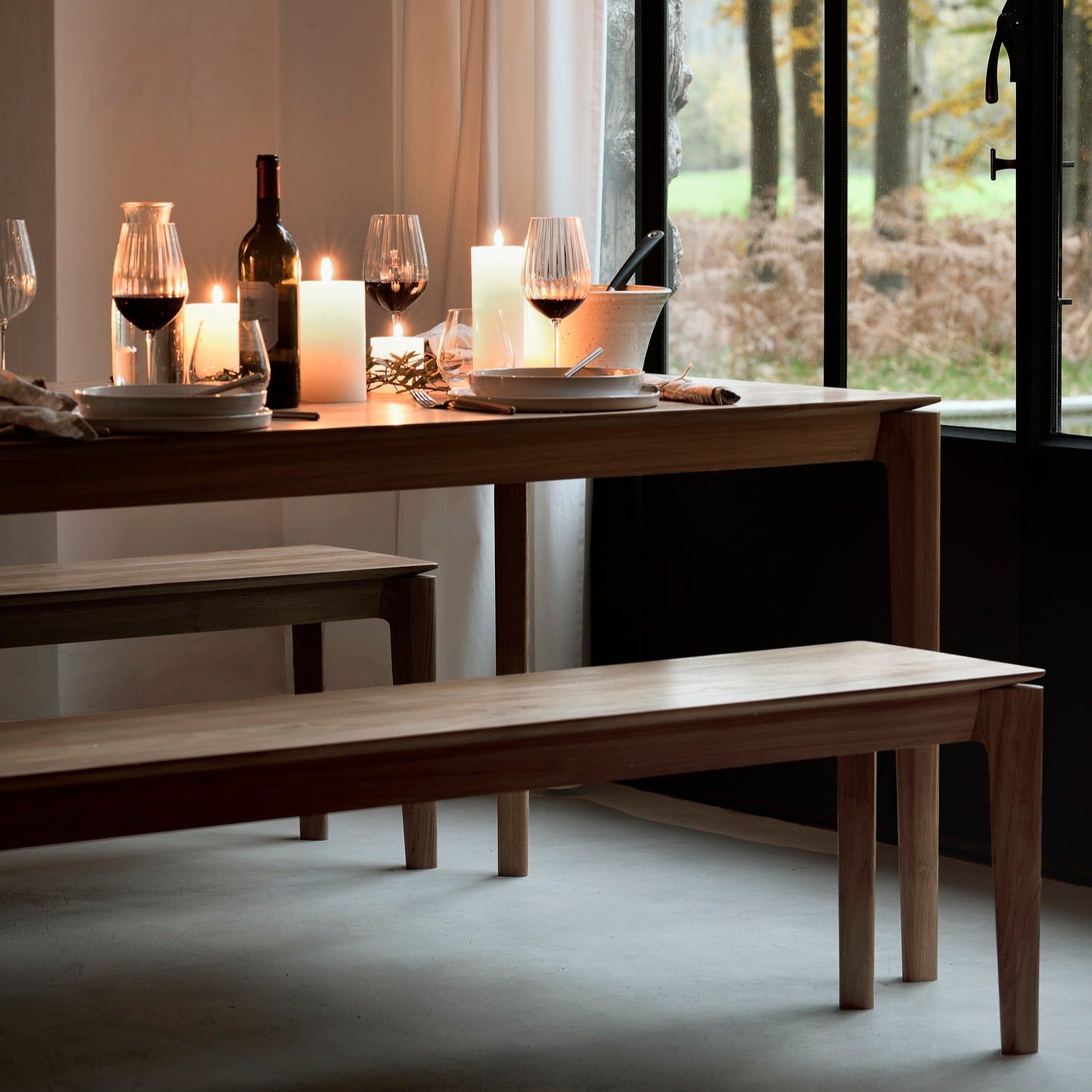 Bok Solid Teak Dining Table, 87"