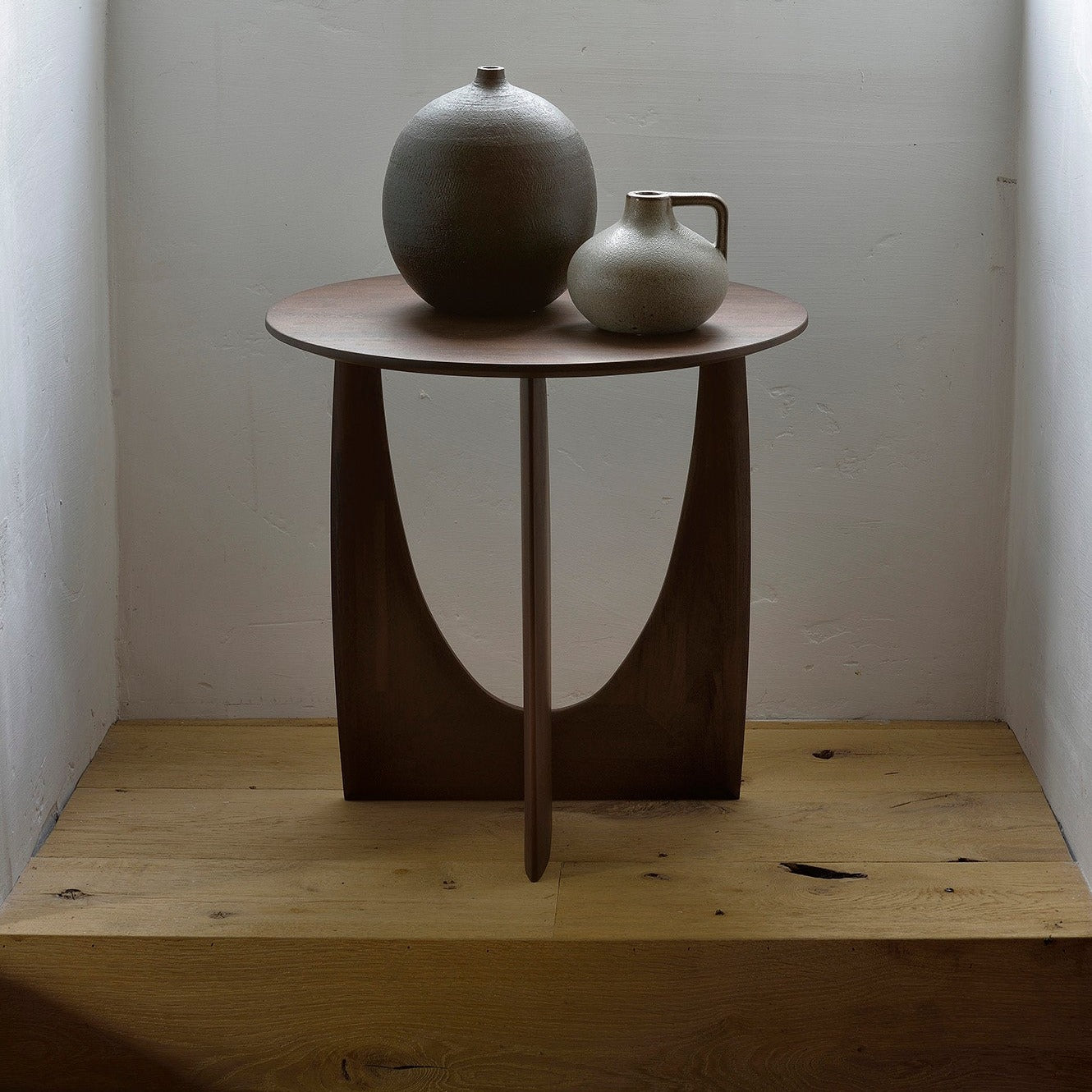Geometric Side Table, Teak