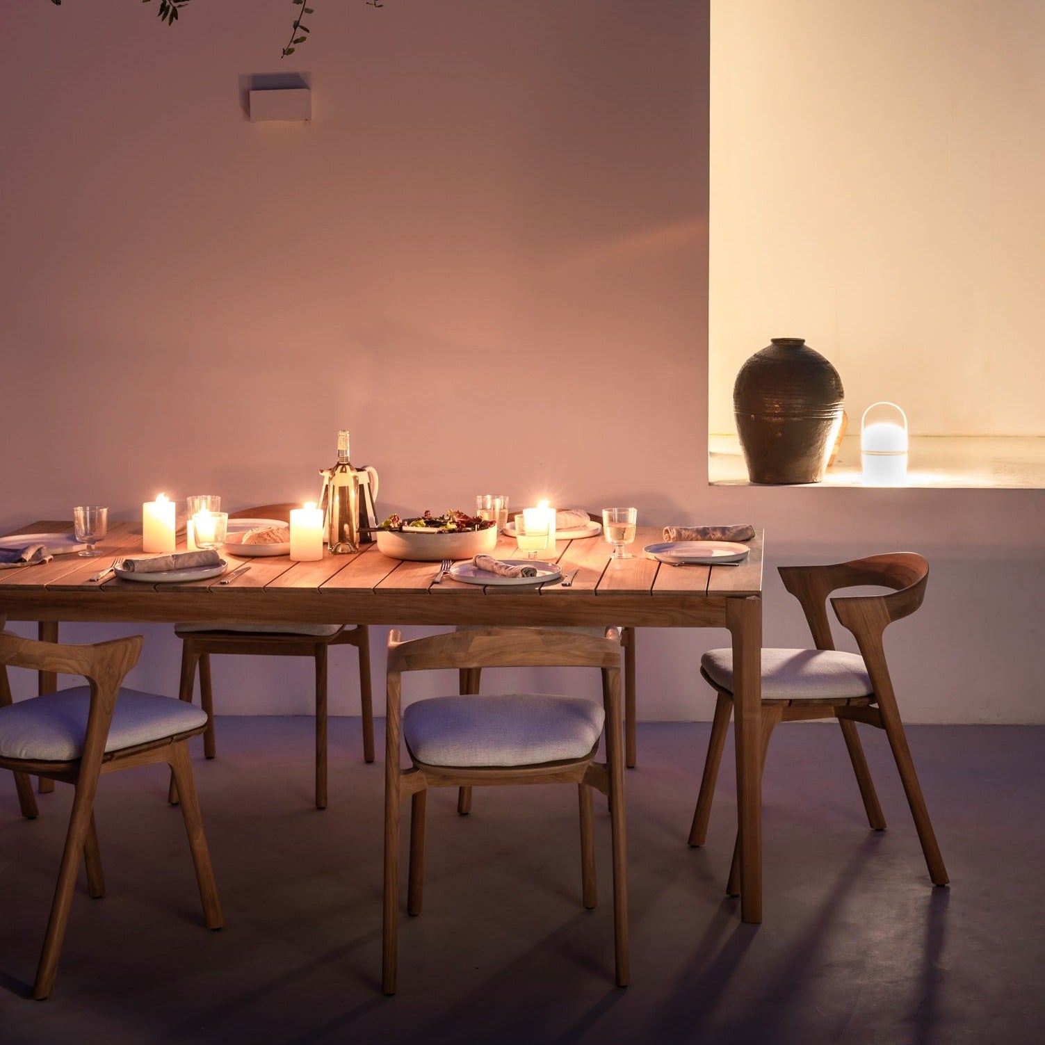 Bok Solid Teak Outdoor Dining Table, 79"