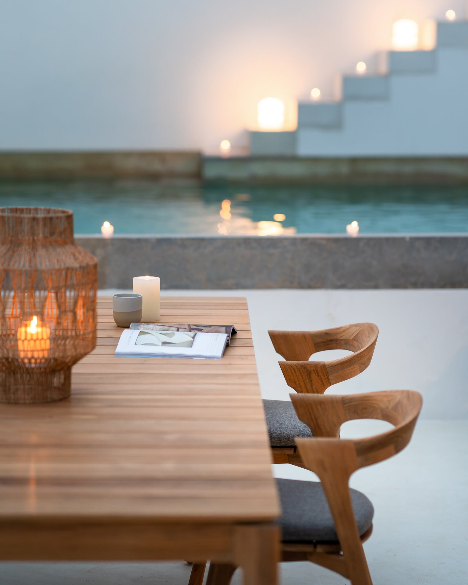 Bok Solid Teak Outdoor Dining Table, 98"