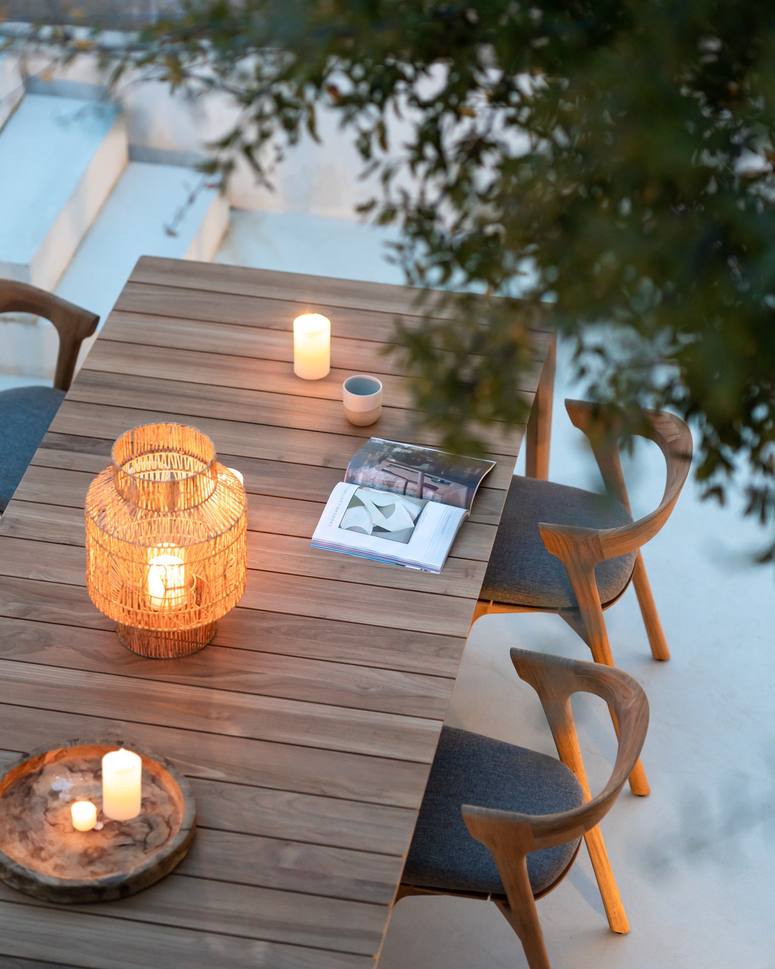 Bok Outdoor Dining Chair Cushion, Mocha Fabric