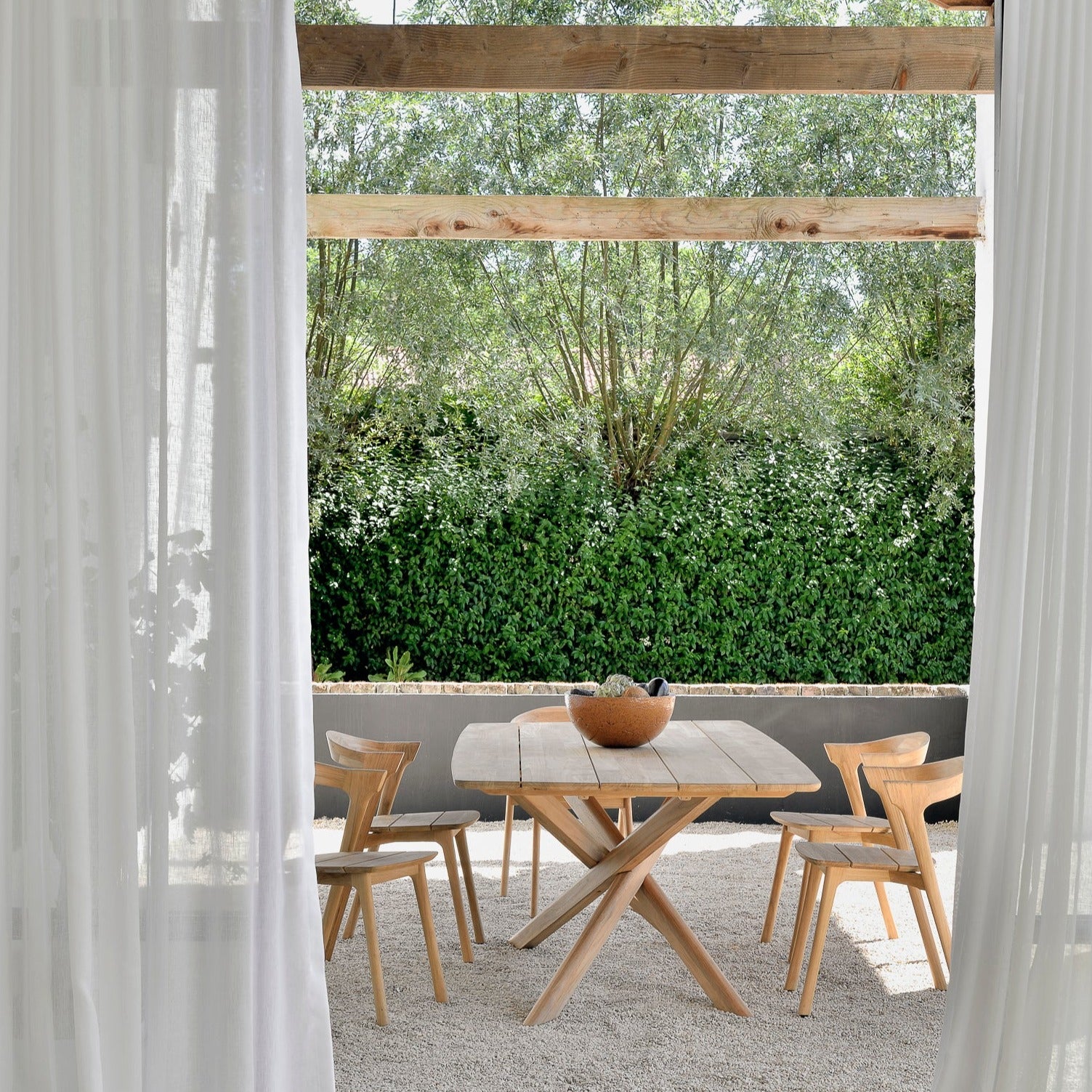 Mikado Solid Teak Outdoor Dining Table, 80"