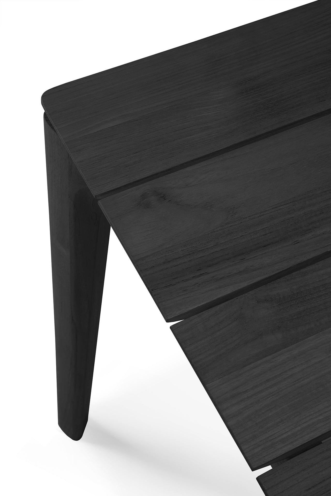 Bok Solid Black Teak Outdoor Dining Table, 98"
