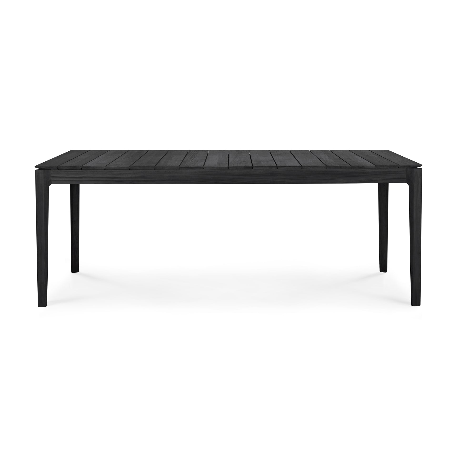 Bok Solid Black Teak Outdoor Dining Table, 79"