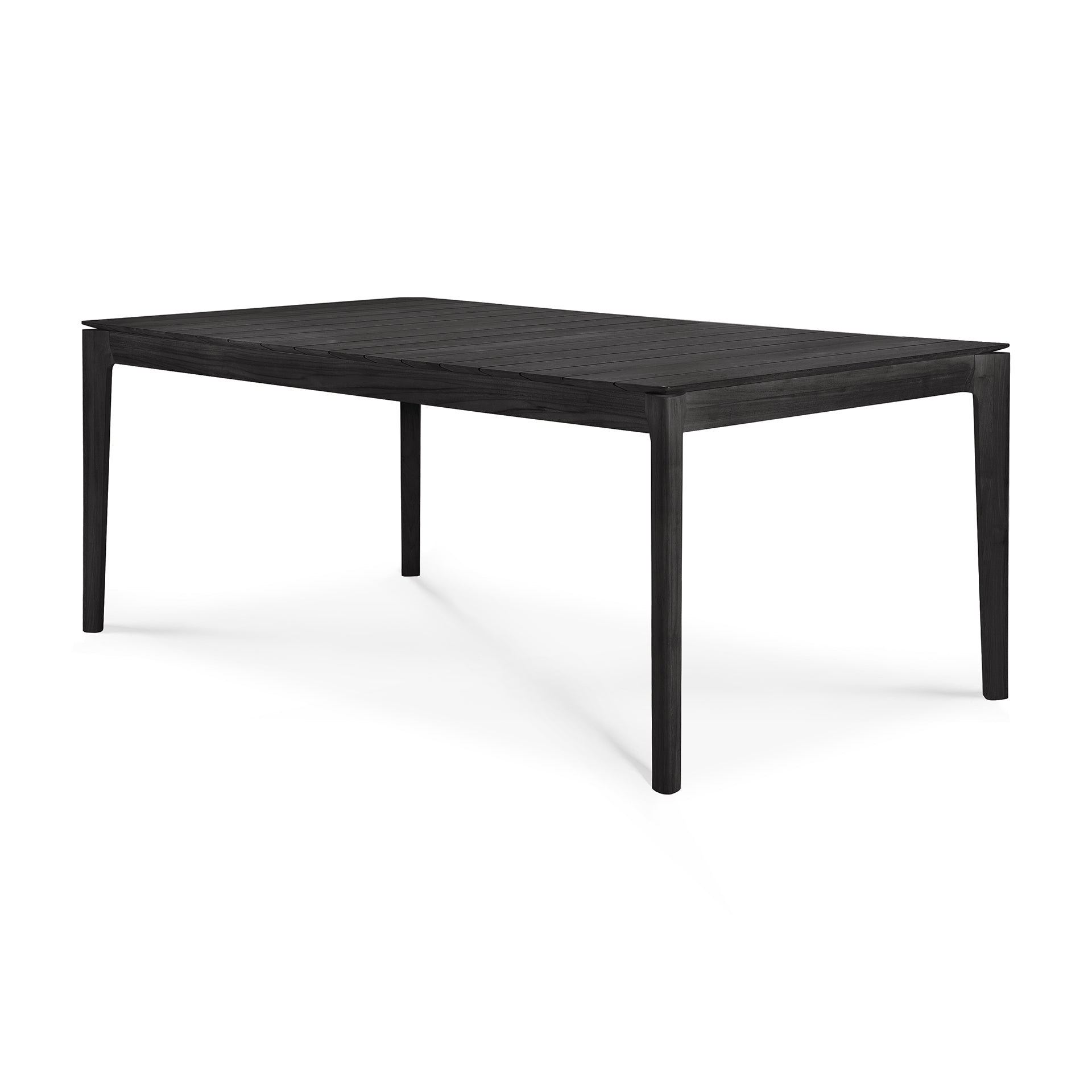 Bok Solid Black Teak Outdoor Dining Table, 79"