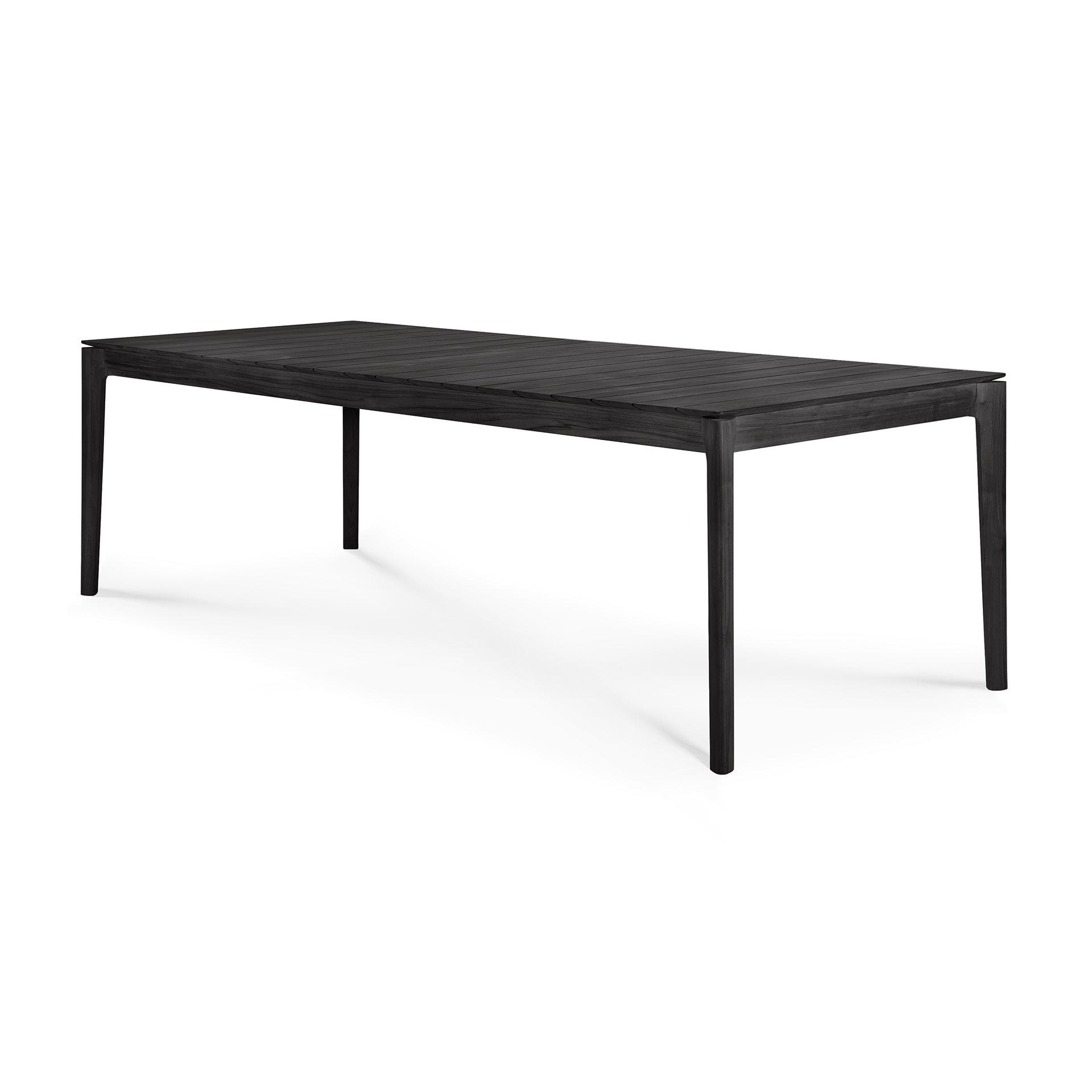 Bok Solid Black Teak Outdoor Dining Table, 98"
