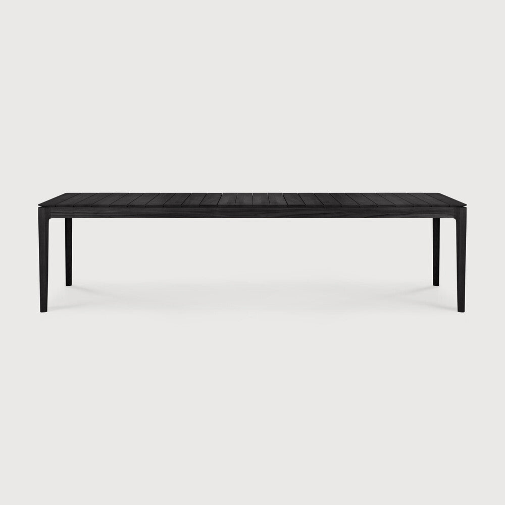 Bok Solid Black Teak Outdoor Dining Table, 118"