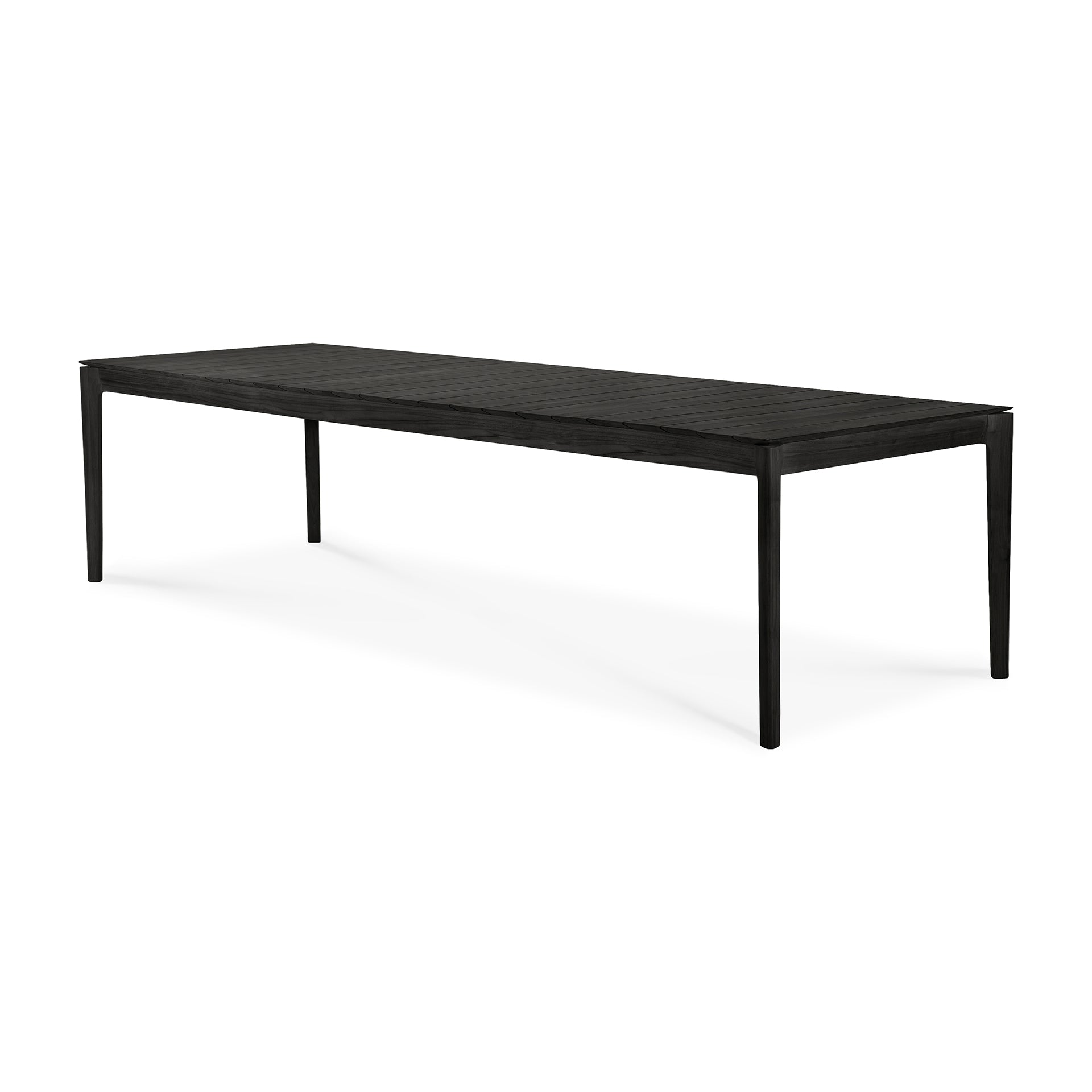 Bok Solid Black Teak Outdoor Dining Table, 118"