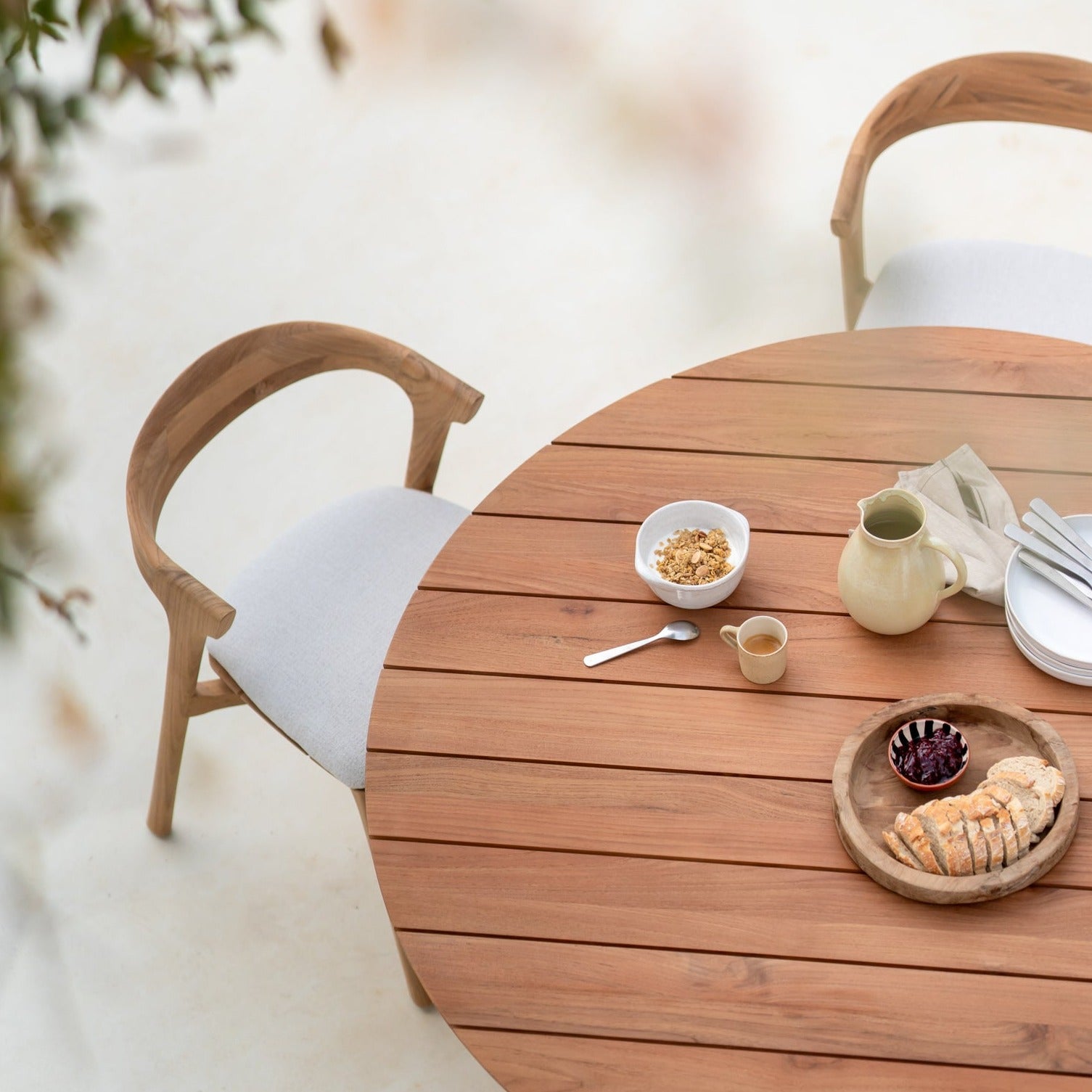 Bok Outdoor Dining Chair Cushion, Off White Fabric