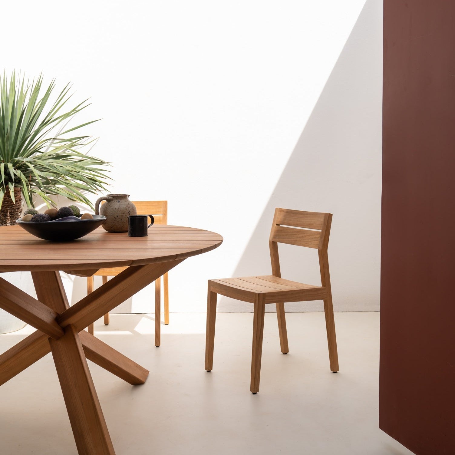 EX 1 Solid Teak Outdoor Dining Chair