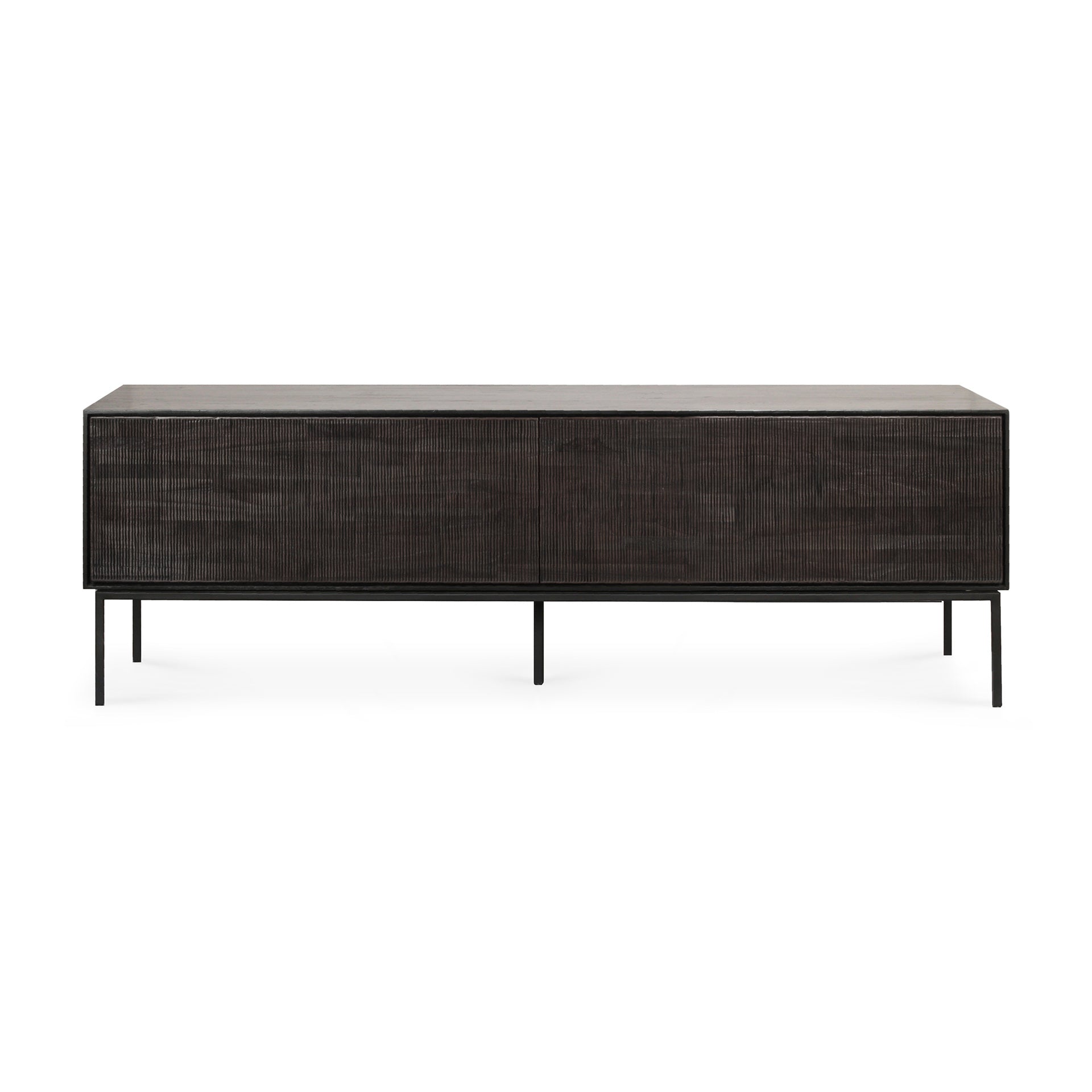 Grooves Solid Teak Media Console, 64&quot;