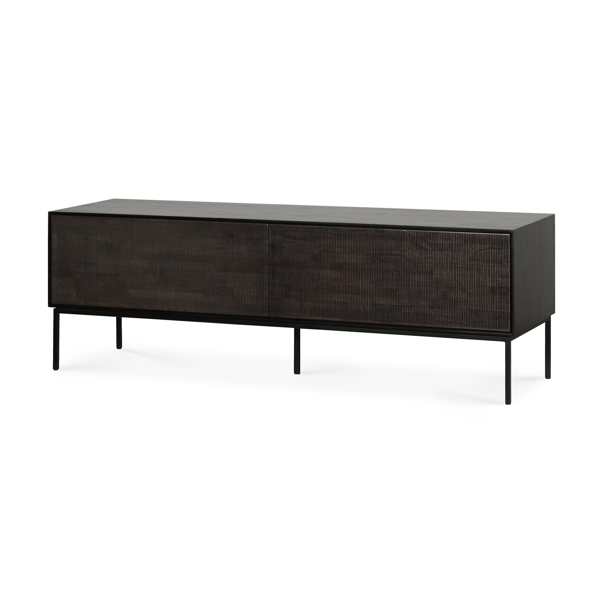 Grooves Solid Teak Media Console, 64"