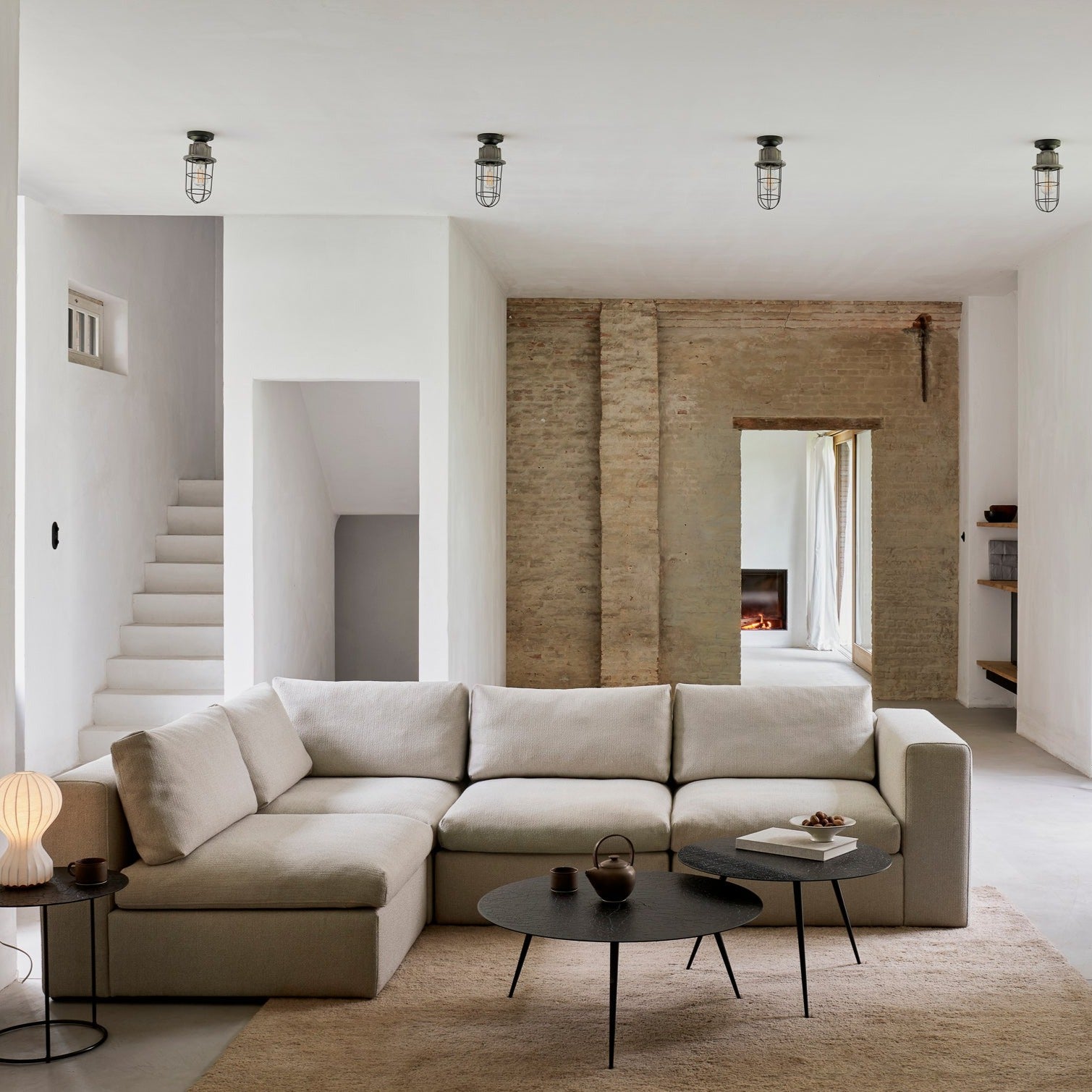 Mellow Corner Eco Fabric Sofa, Off White