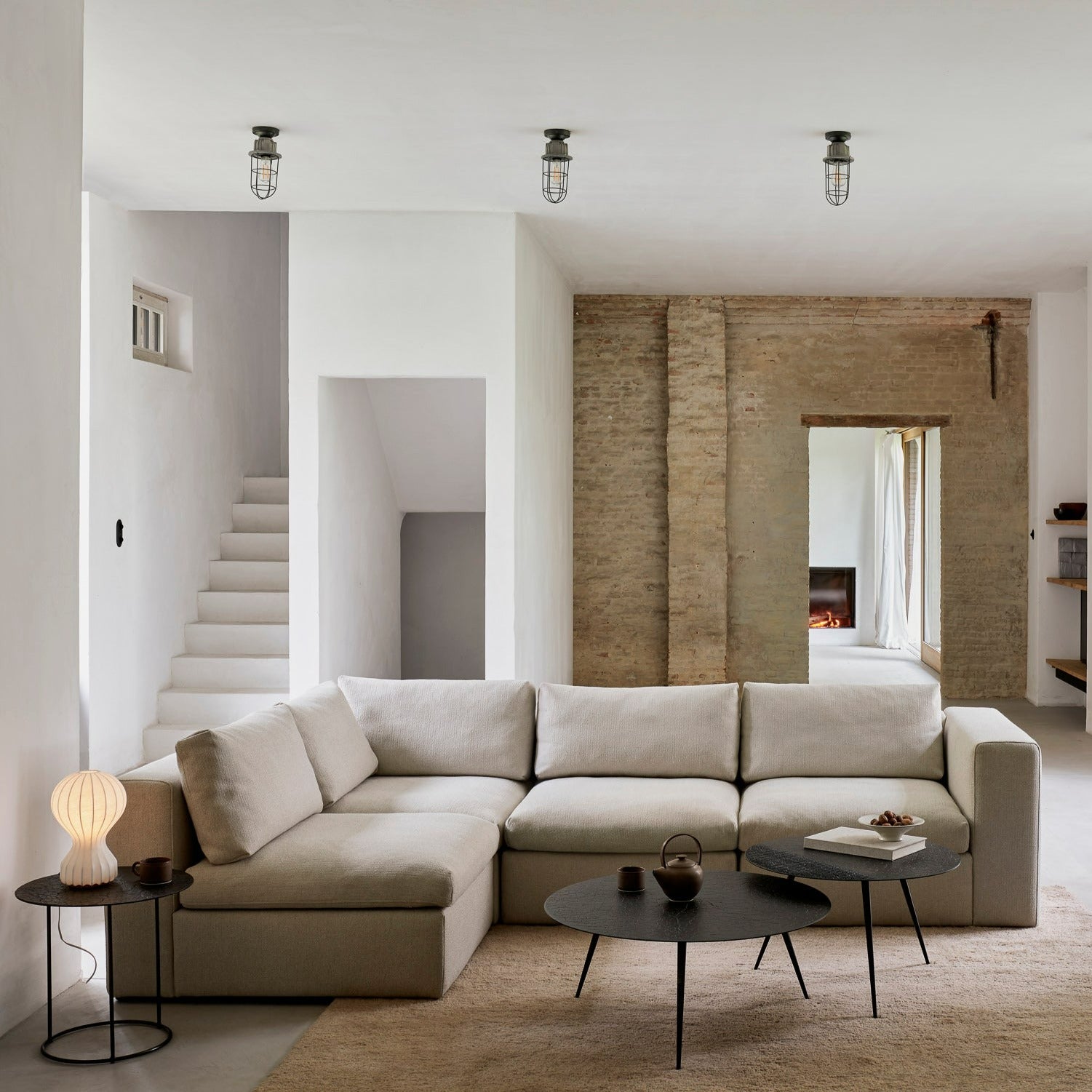 Mellow End Seater With Left Arm Eco Fabric Sofa, Off White