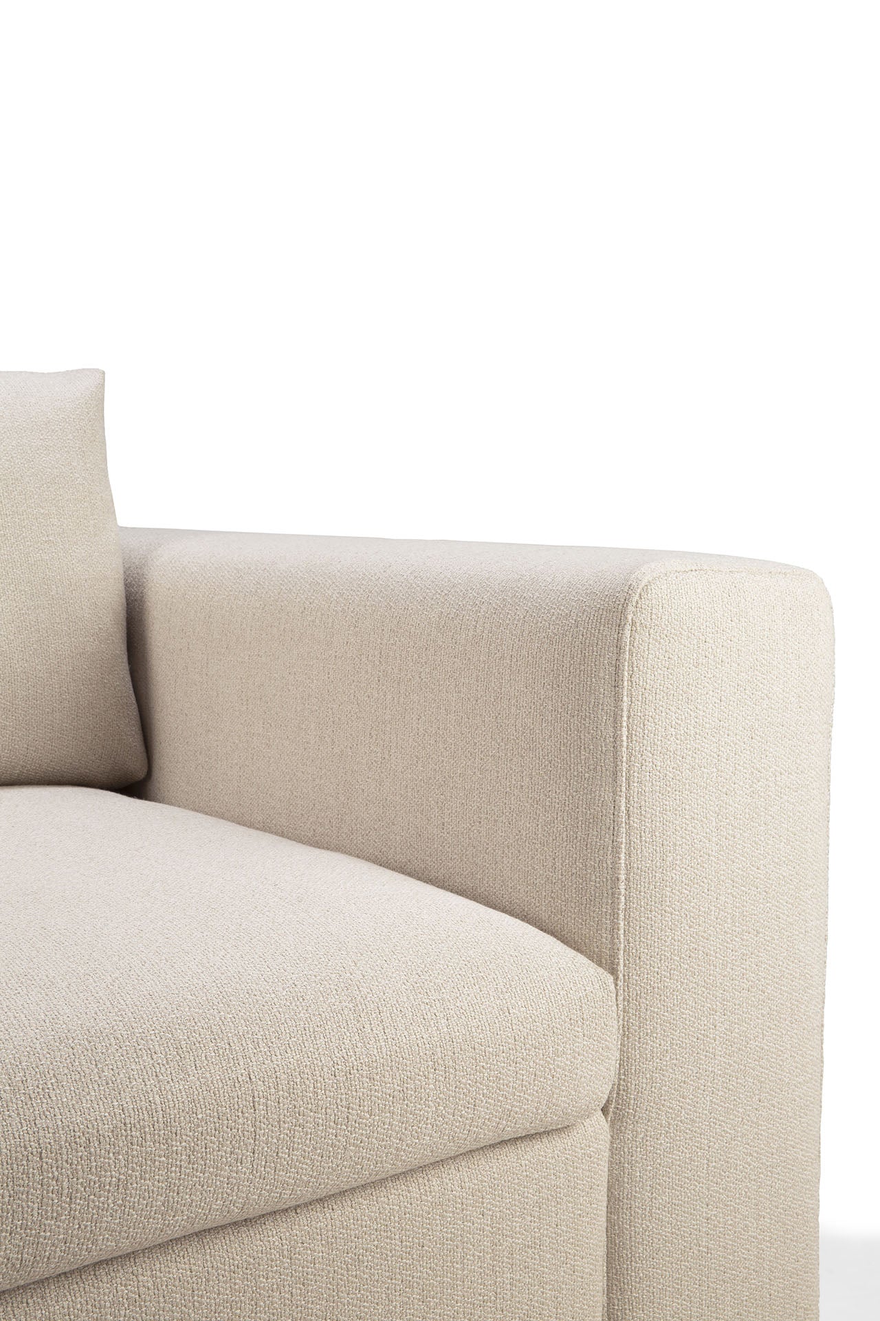 Mellow End Seater With Left Arm Eco Fabric Sofa, Off White