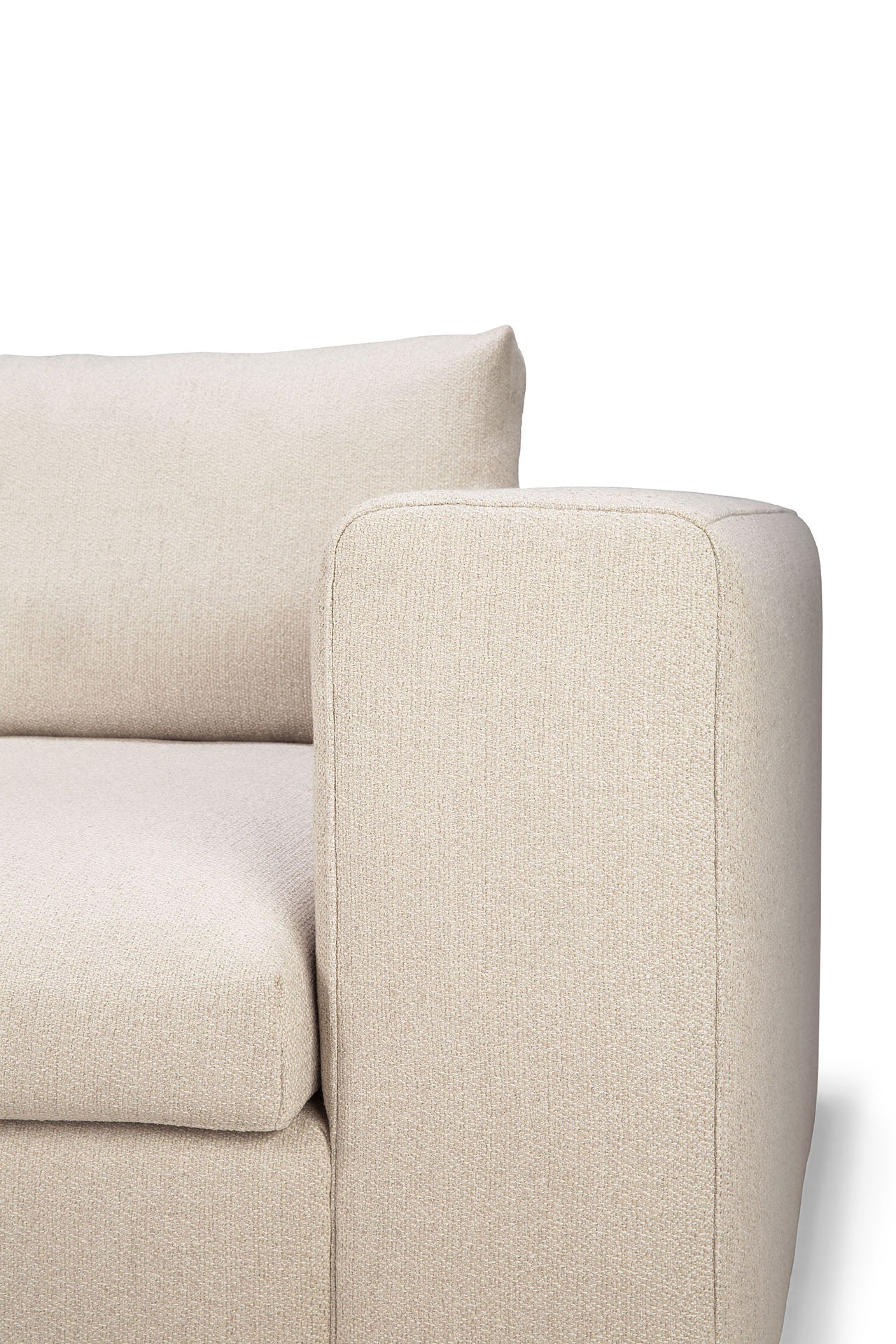 Mellow End Seater With Left Arm Eco Fabric Sofa, Off White
