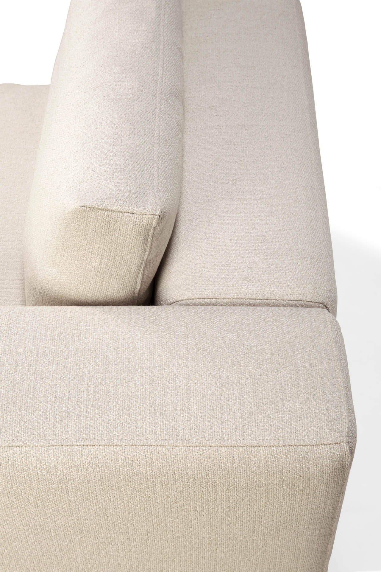 Mellow End Seater With Left Arm Eco Fabric Sofa, Off White