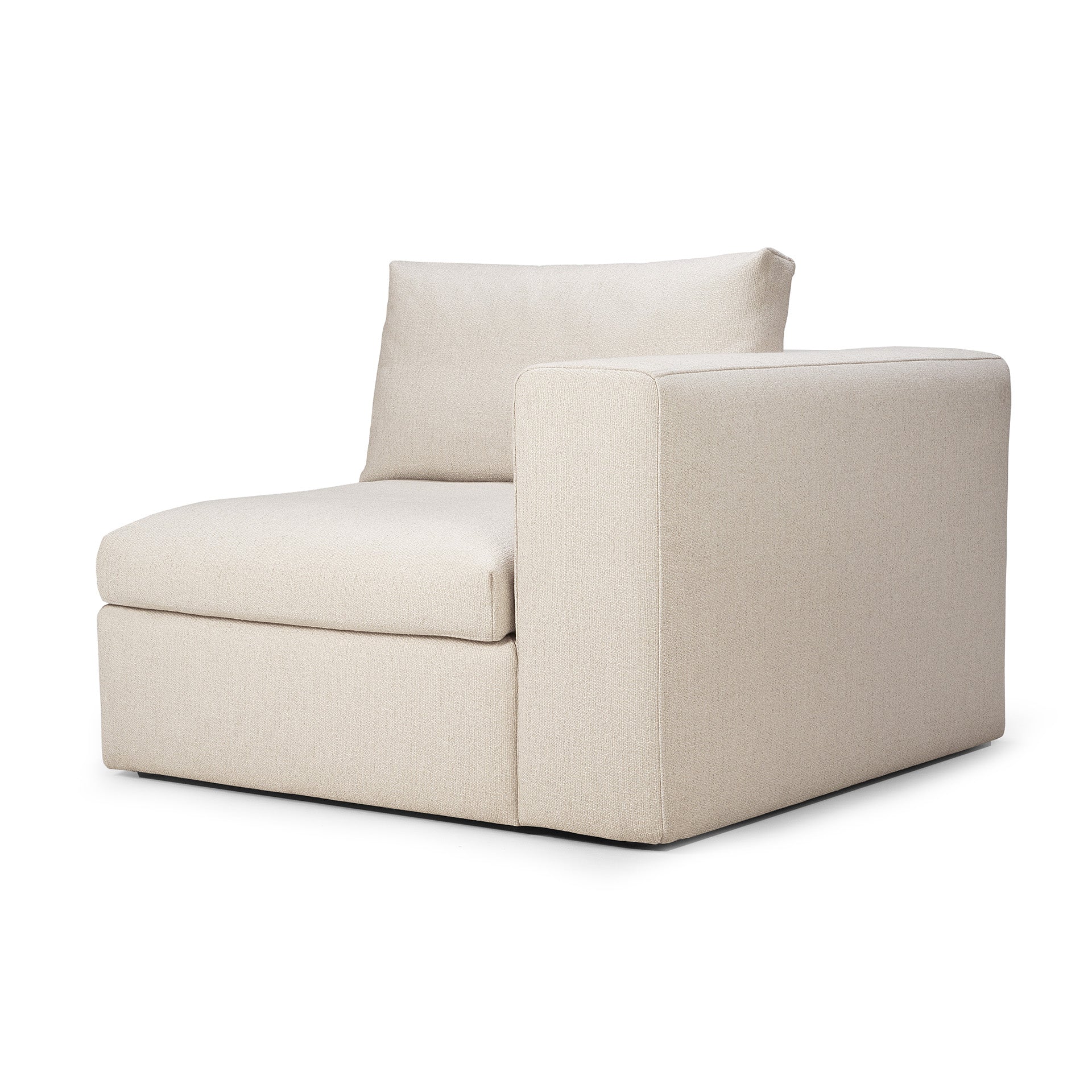 Mellow End Seater With Left Arm Eco Fabric Sofa, Off White