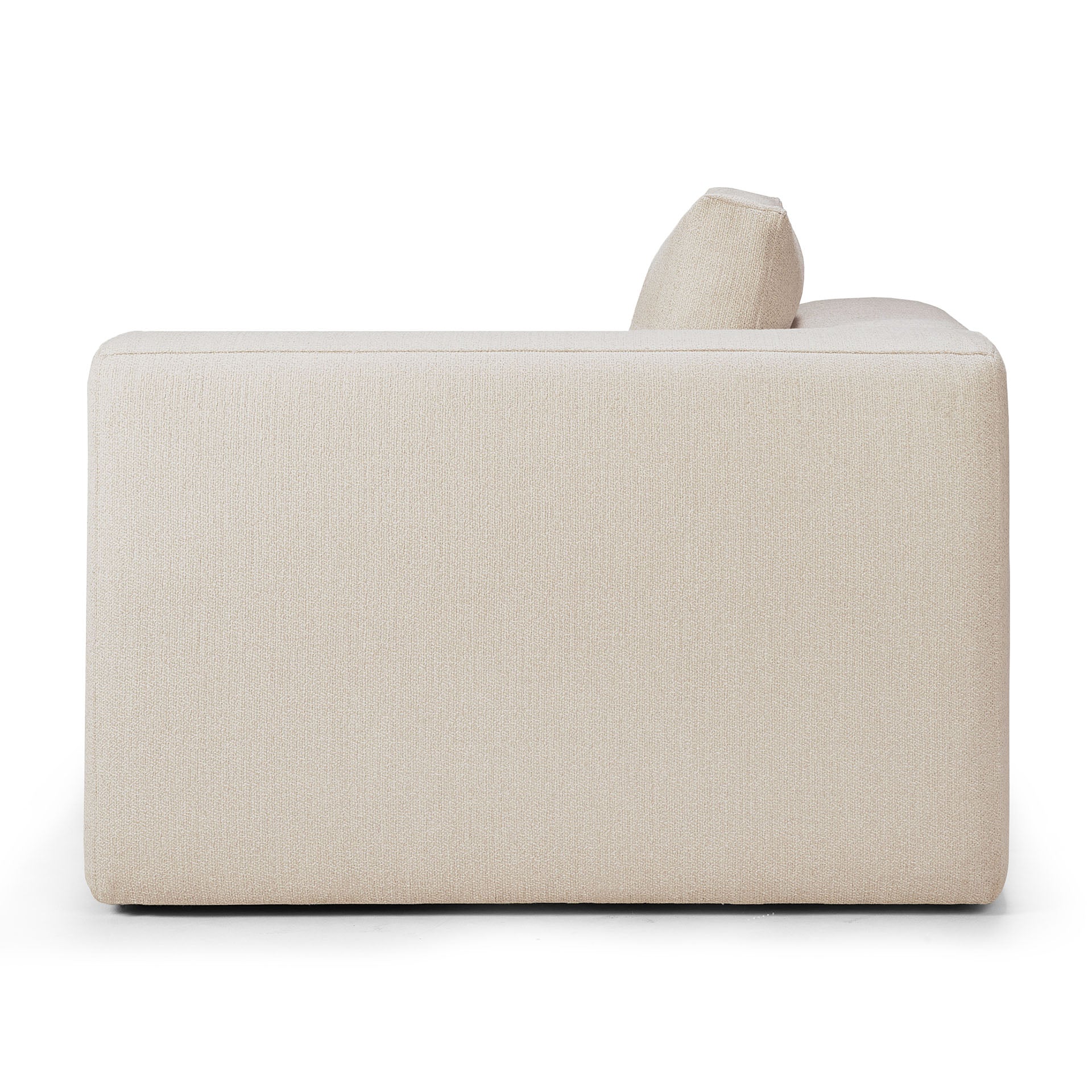 Mellow End Seater With Left Arm Eco Fabric Sofa, Off White