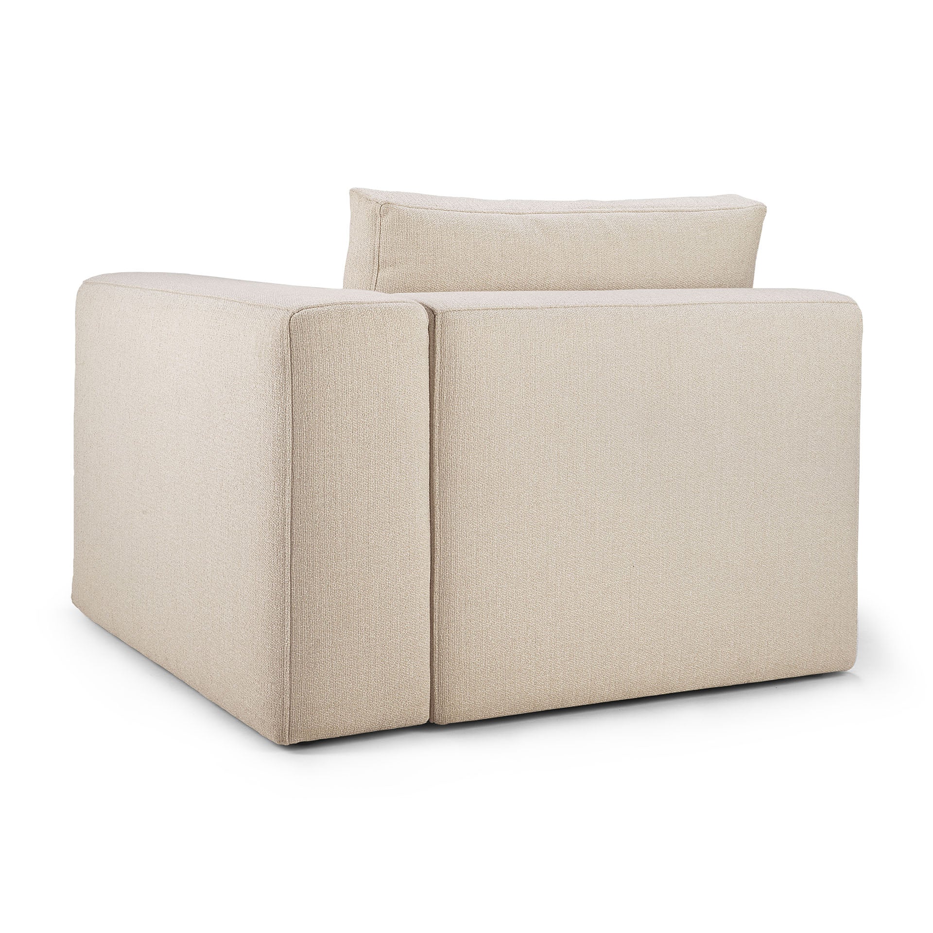 Mellow End Seater With Left Arm Eco Fabric Sofa, Off White