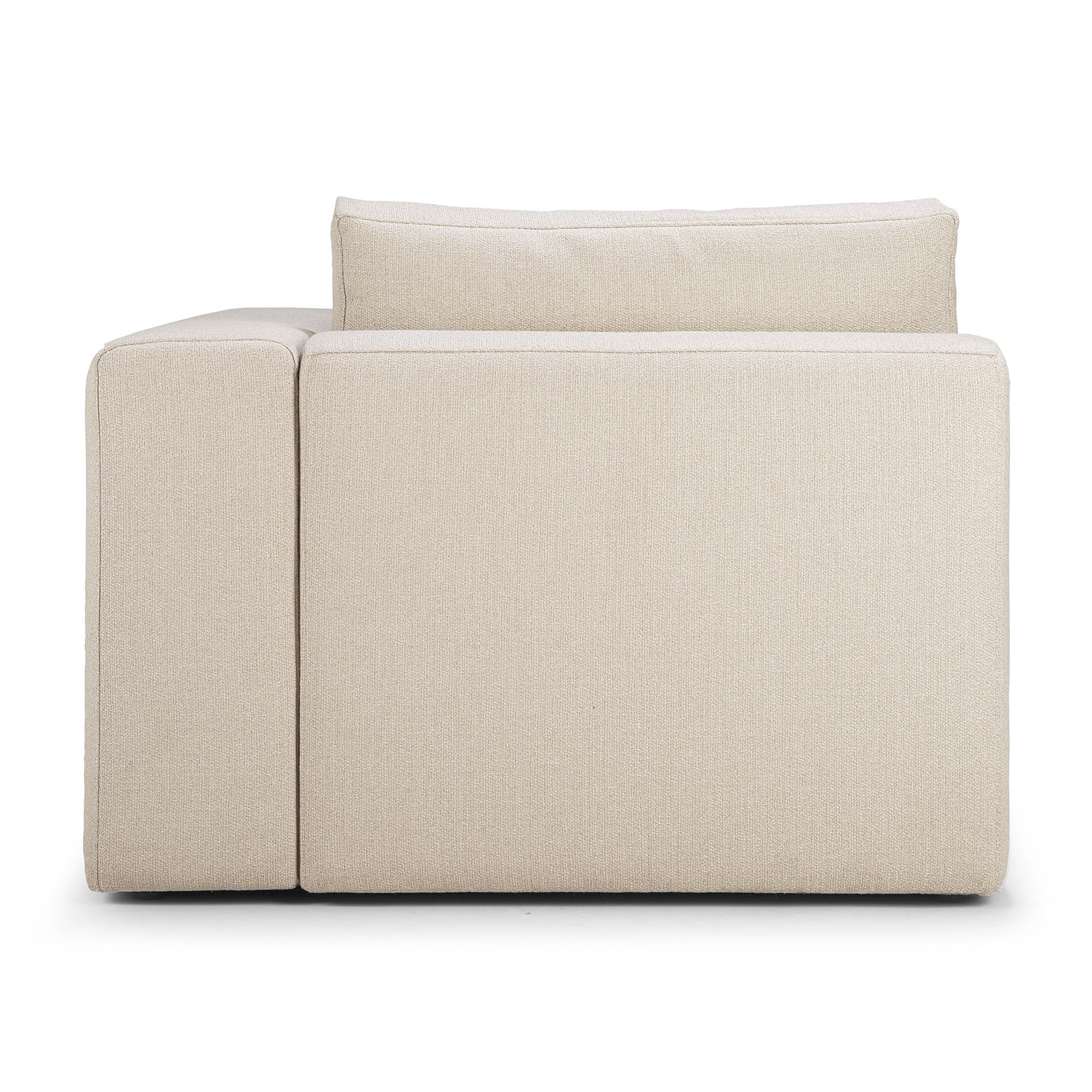 Mellow End Seater With Left Arm Eco Fabric Sofa, Off White