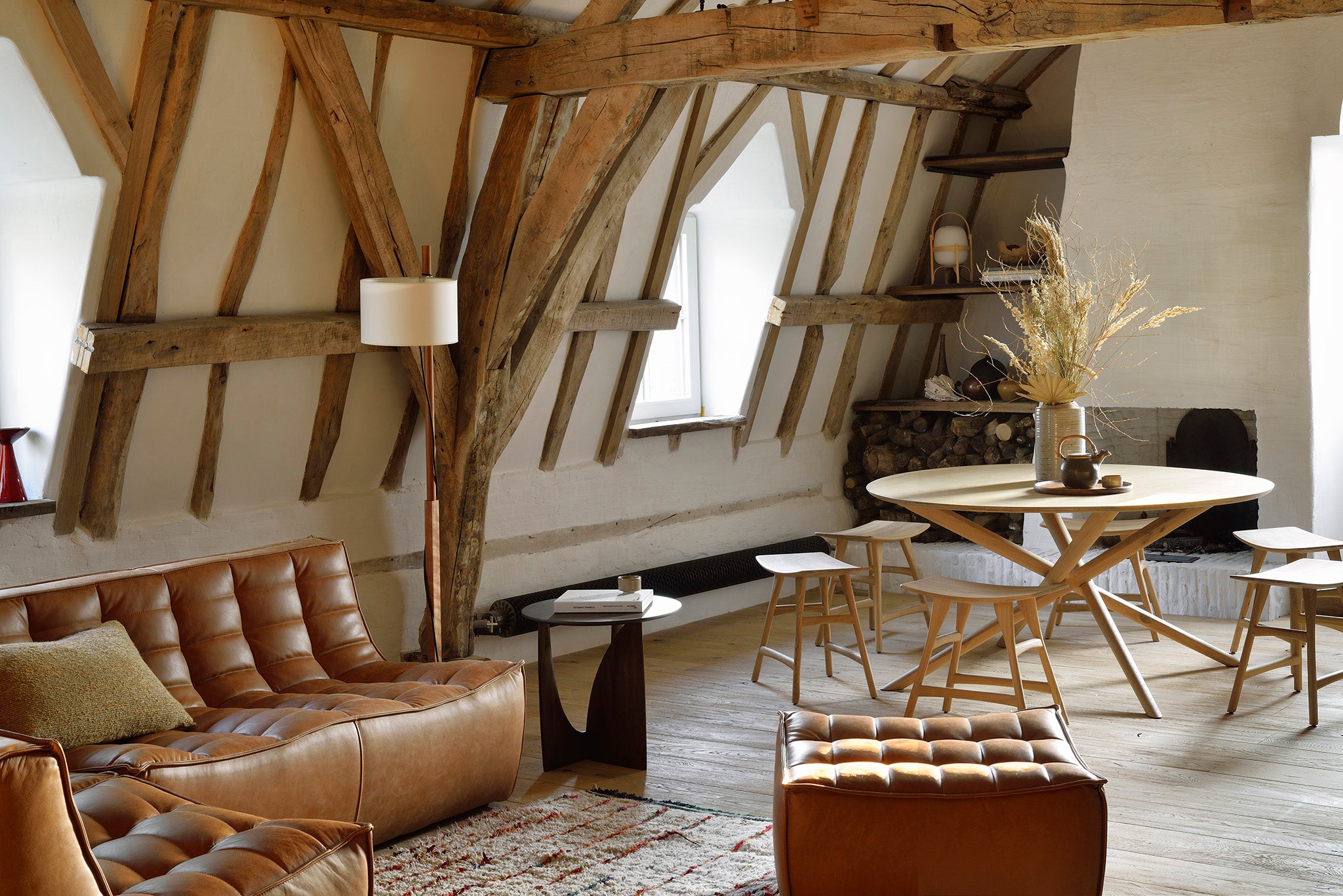 N701 Footstool, Old Saddle Leather