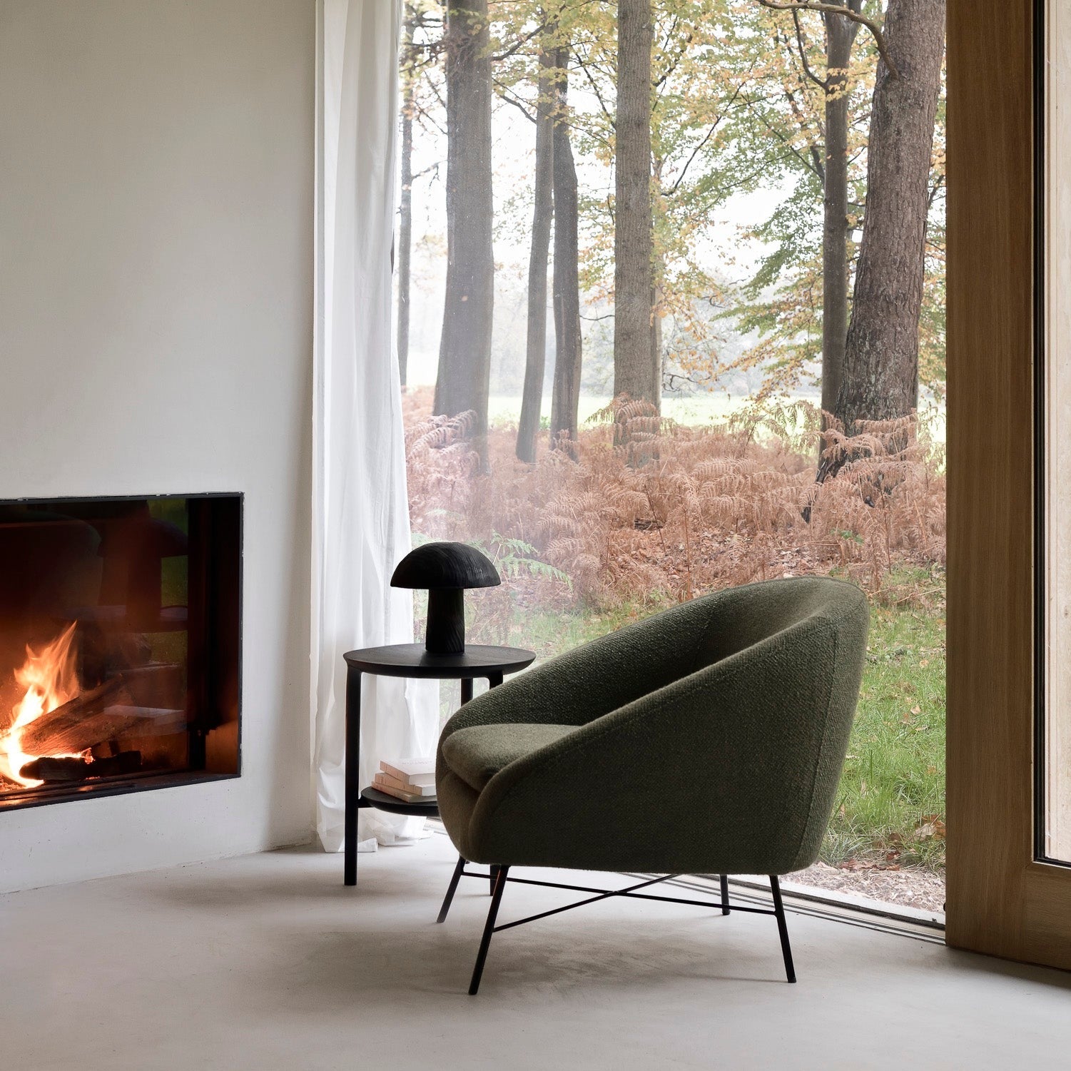 Bok Solid Black Oak Side Table