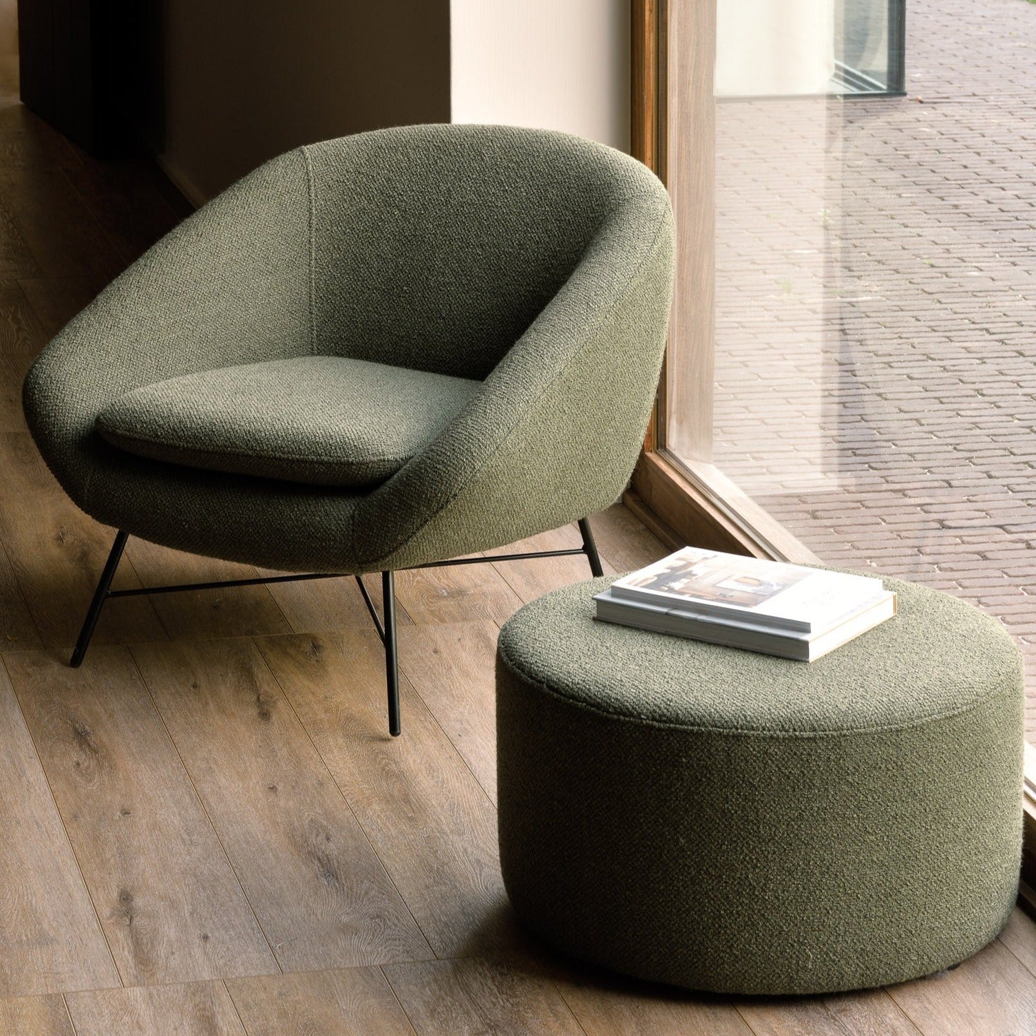 Barrow Pouf, Pine Green, 23.5"