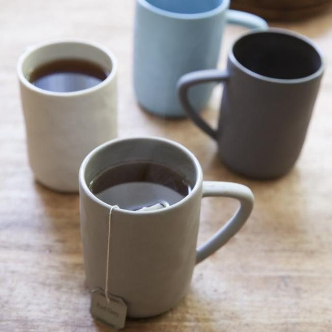 Tam Stoneware Mug, Sterling, Set of 4