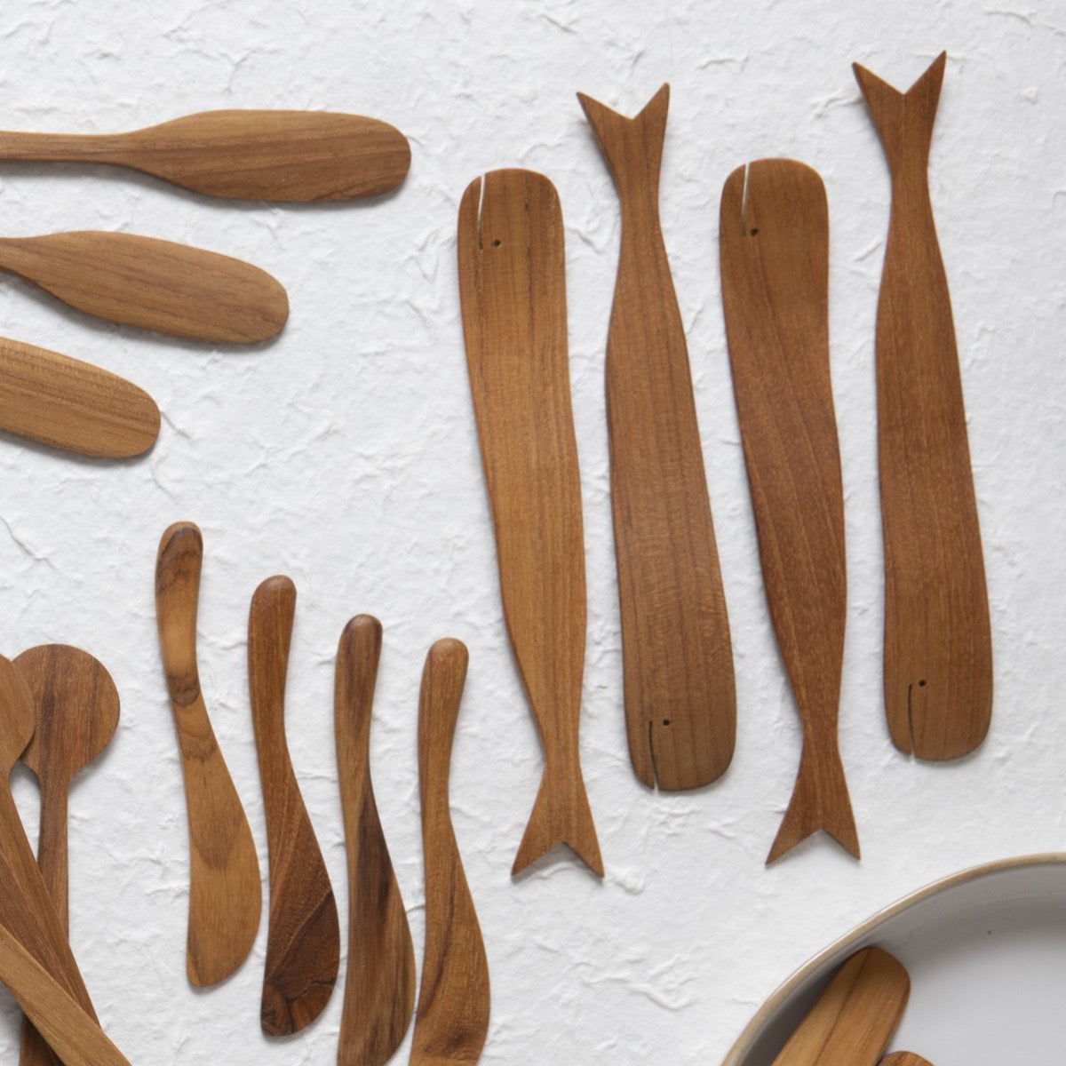 Teak Whale Spreaders, Set of 4