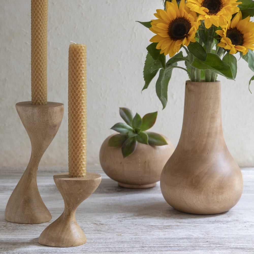 Mango Wood Bulb Vase
